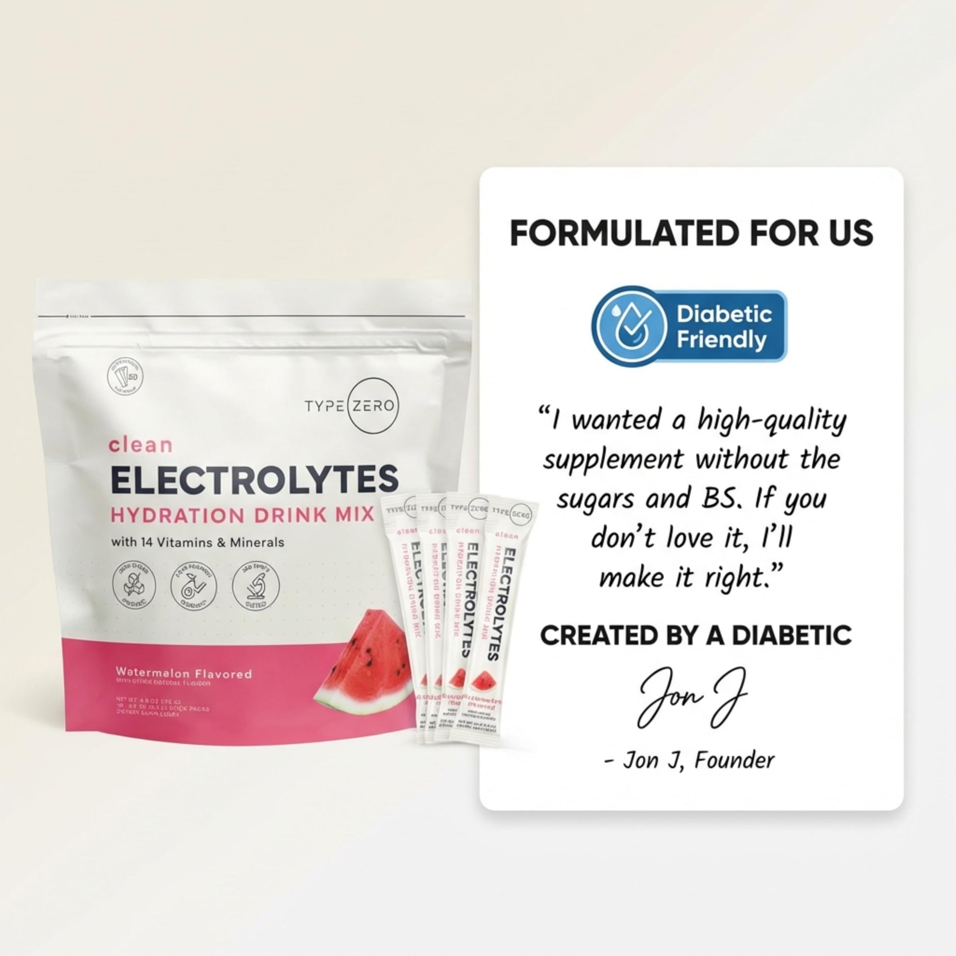 Type Zero Sugar Free Electrolytes Powder Packets + Clean Hydration Powder Stick Packs with 14 Vitamins and Minerals - Watermelon Flavor, 30 Servings Type Zero uk supplements