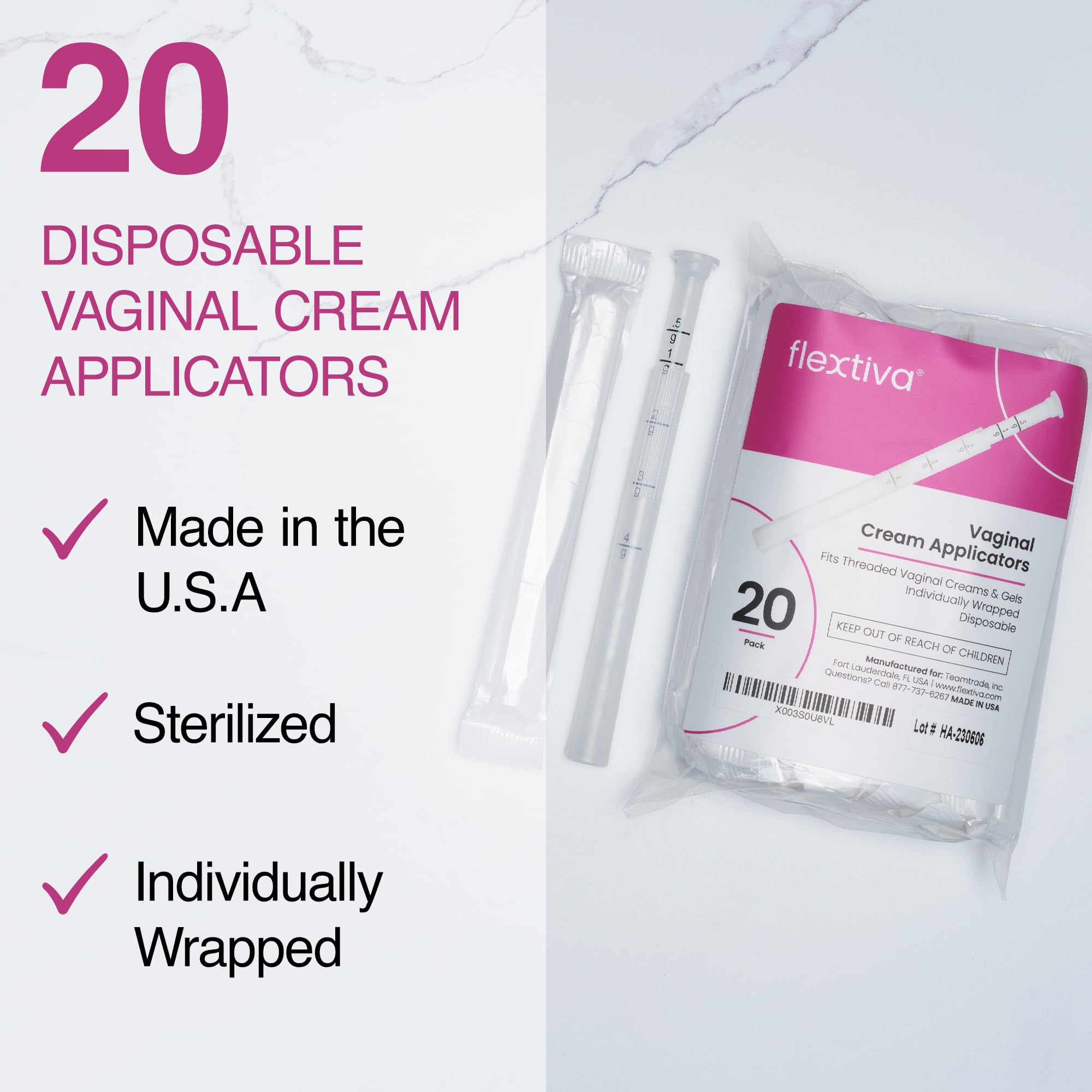 Flextiva Disposable Plastic Vaginal Cream Applicators - Threaded End to Fit OTC Gel or Cream Products Flextiva uk supplements