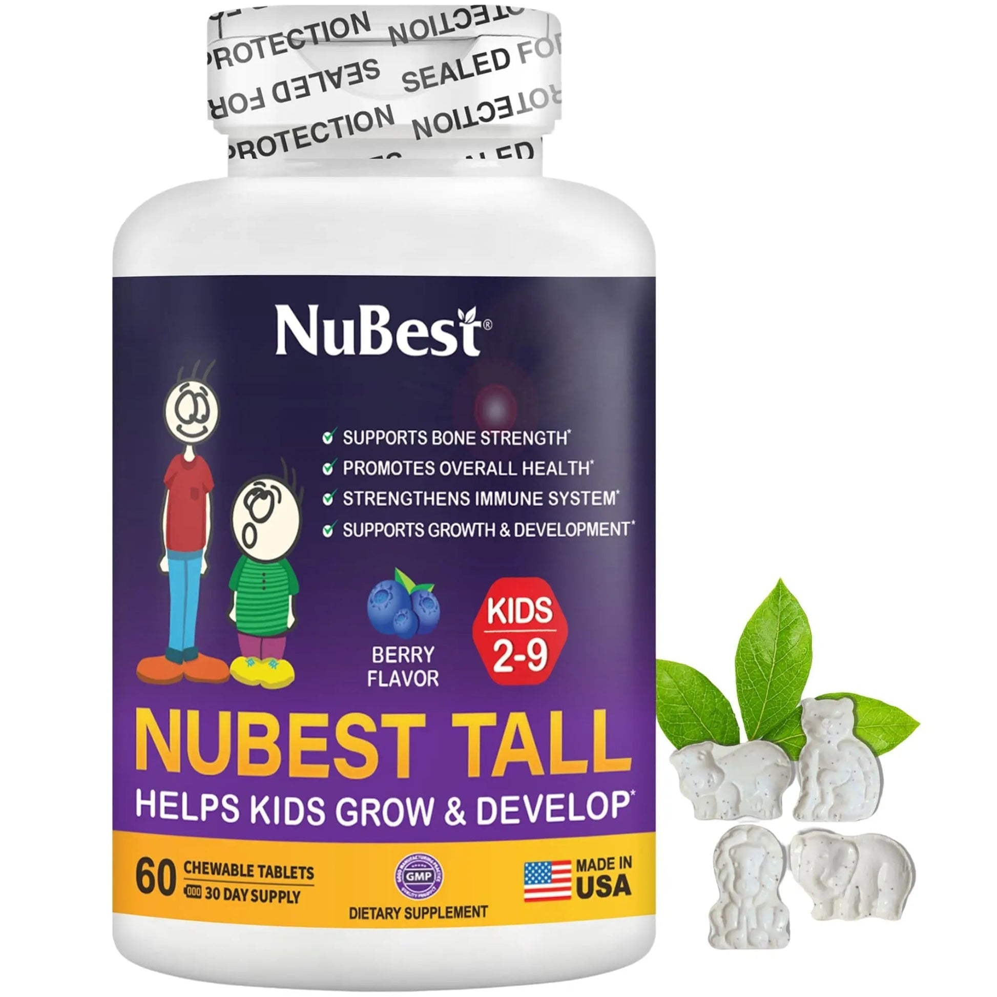 NuBest Tall Kids - Multivitamins & Minerals for Age 2 to 9 - Bone Strength & Immunity Support - Helps Kids, Toddlers Healthy NuBest uk supplements