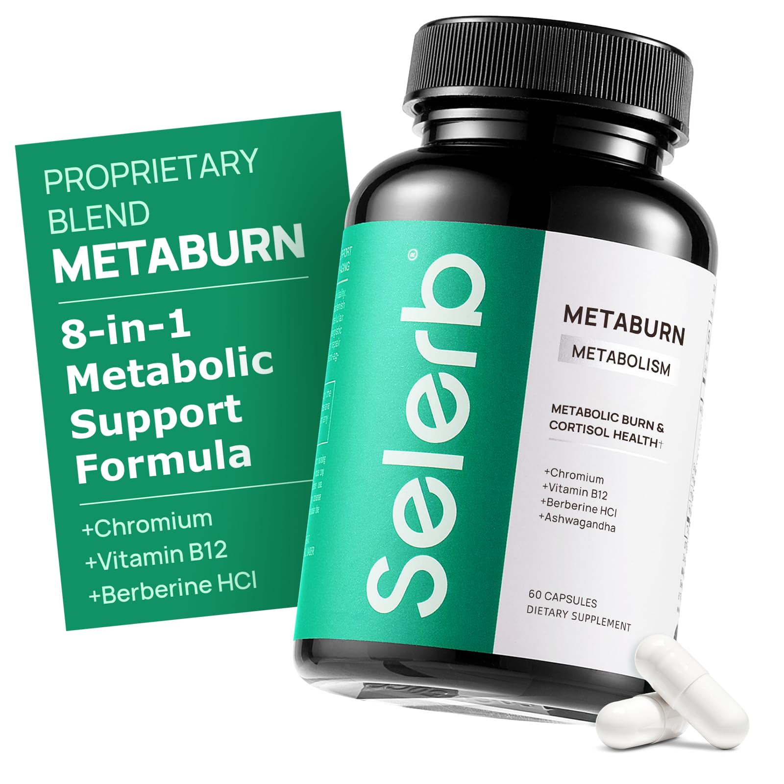 Selerb Metaburn Weight Loss Pills for Women & Men - Appetite Suppressant & Fat Burner, Metabolism Support Weight Loss Supplement with Berberine Selerb uk supplements