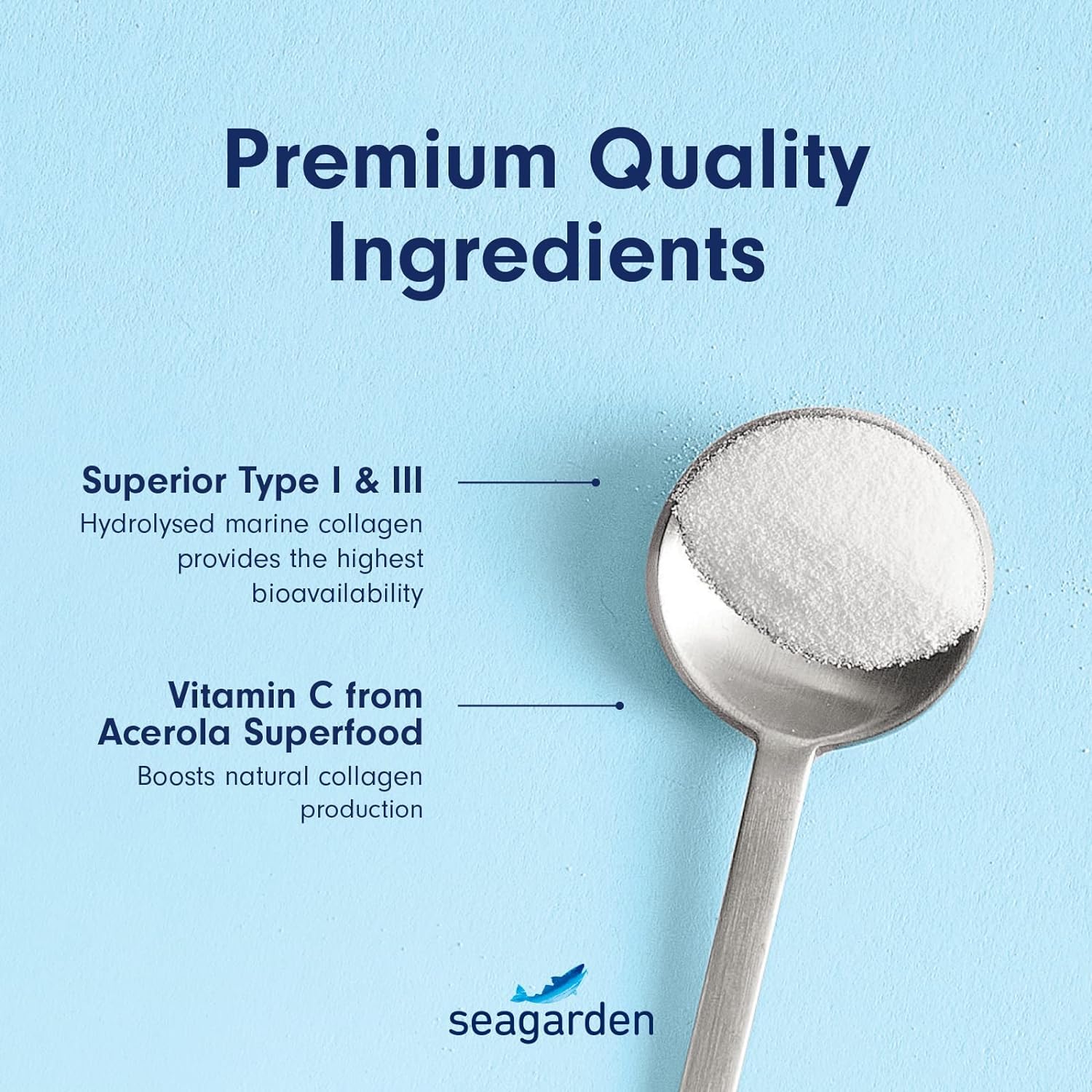 Seagarden Marine Collagen Powder + Vitamin C | Collagen Peptides Powder (Type I & III) SEAGARDEN uk supplements