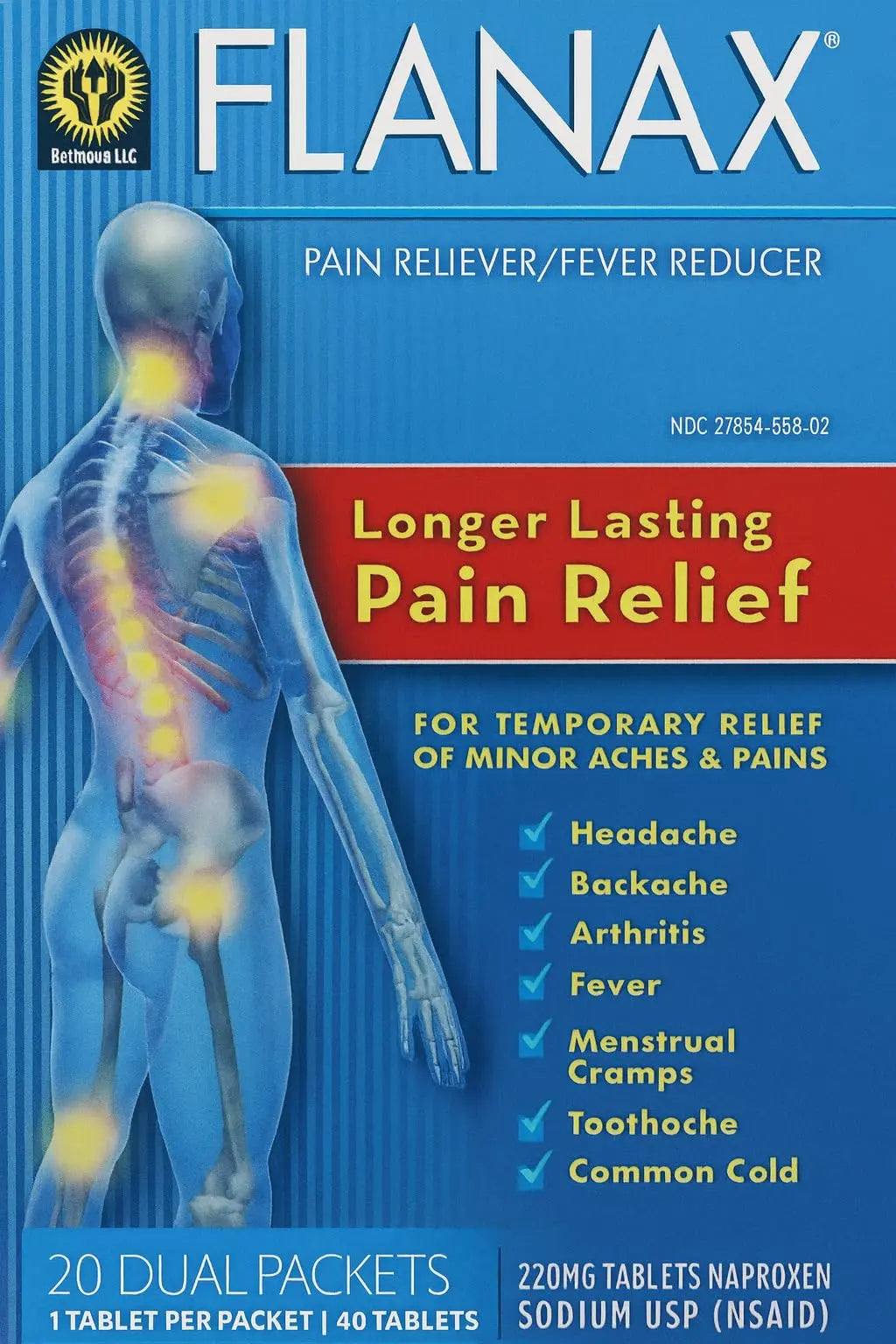 Flanax Pain Reliever Tablets 2ct Retail Dispenser Flanax uk supplements
