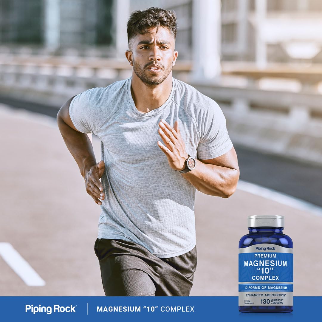 Piping Rock Magnesium 10 in One Complex | 130 Capsules | Supplement for Men and Women | Vegetarian, Non-GMO, Gluten Free Piping Rock uk supplements