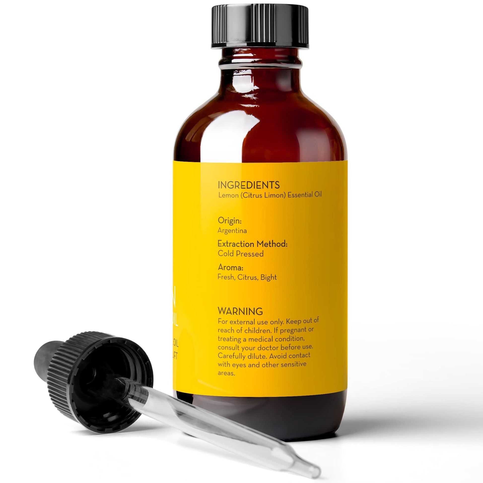 Lemon Essential Oil, 4 fl oz - 100% Pure & Undiluted Lemon Oil for Diffuser and DIY - Natural Deodorizer Pure Body Naturals uk supplements