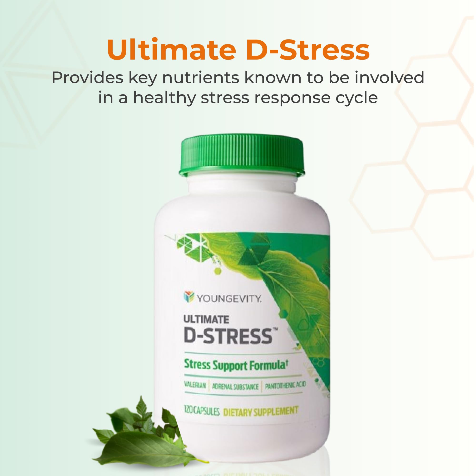 Youngevity Ultimate D-Stress™ – Natural Stress Relief Supplement with Magnesium, Valerian Root Extract, and B Vitamins – Supports Adrenal Health and Nervous System – 120 Capsules Youngevity uk supplements