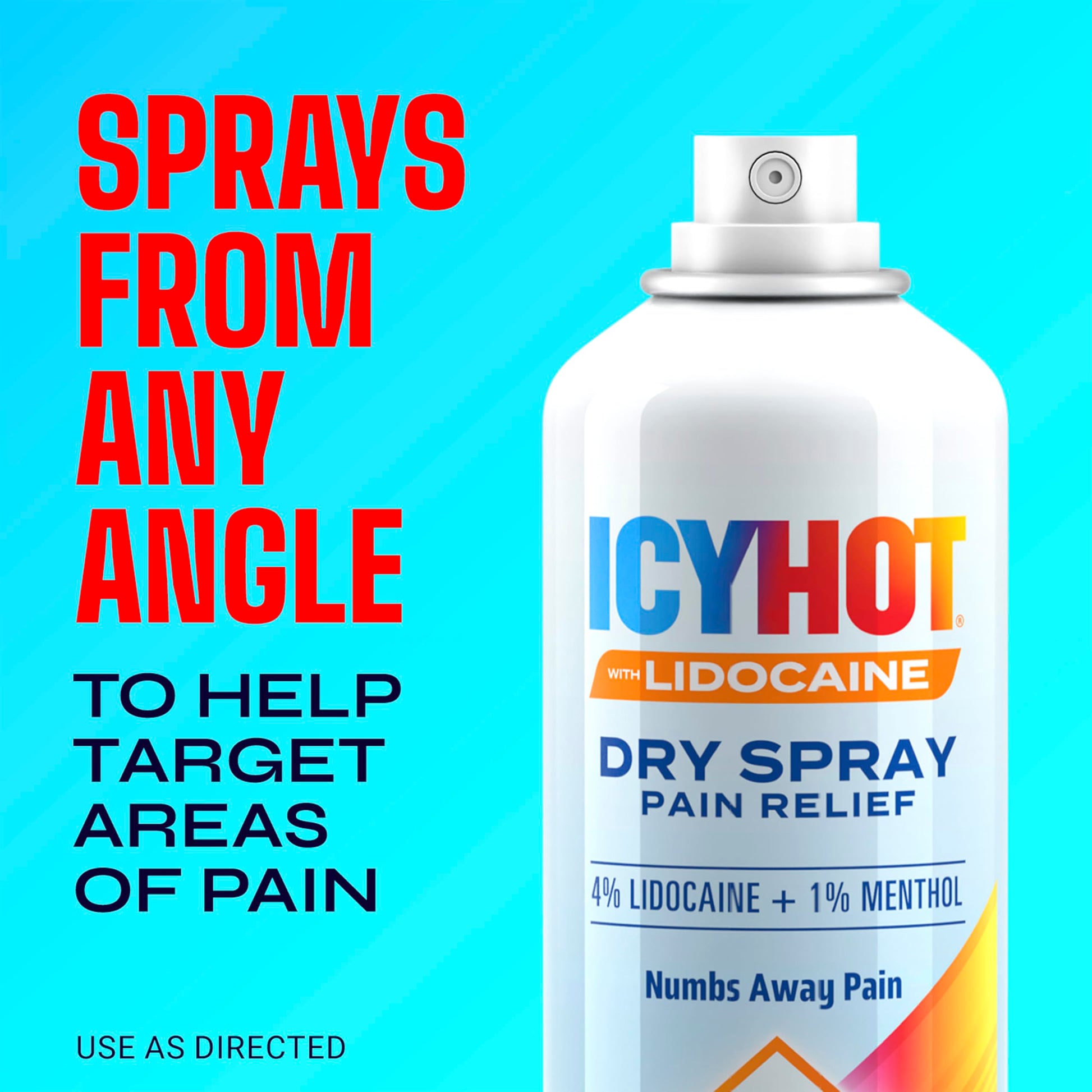 Icy Hot Lidocaine Pain Relief Dry Spray, Numb Aggravated Nerves with Max Strength Lidocaine 4% and Menthol 1%, Fast-Acting Pain Relief for Minor Pain, Backaches, Sprains and Strains, 4 oz Icy Hot uk supplements
