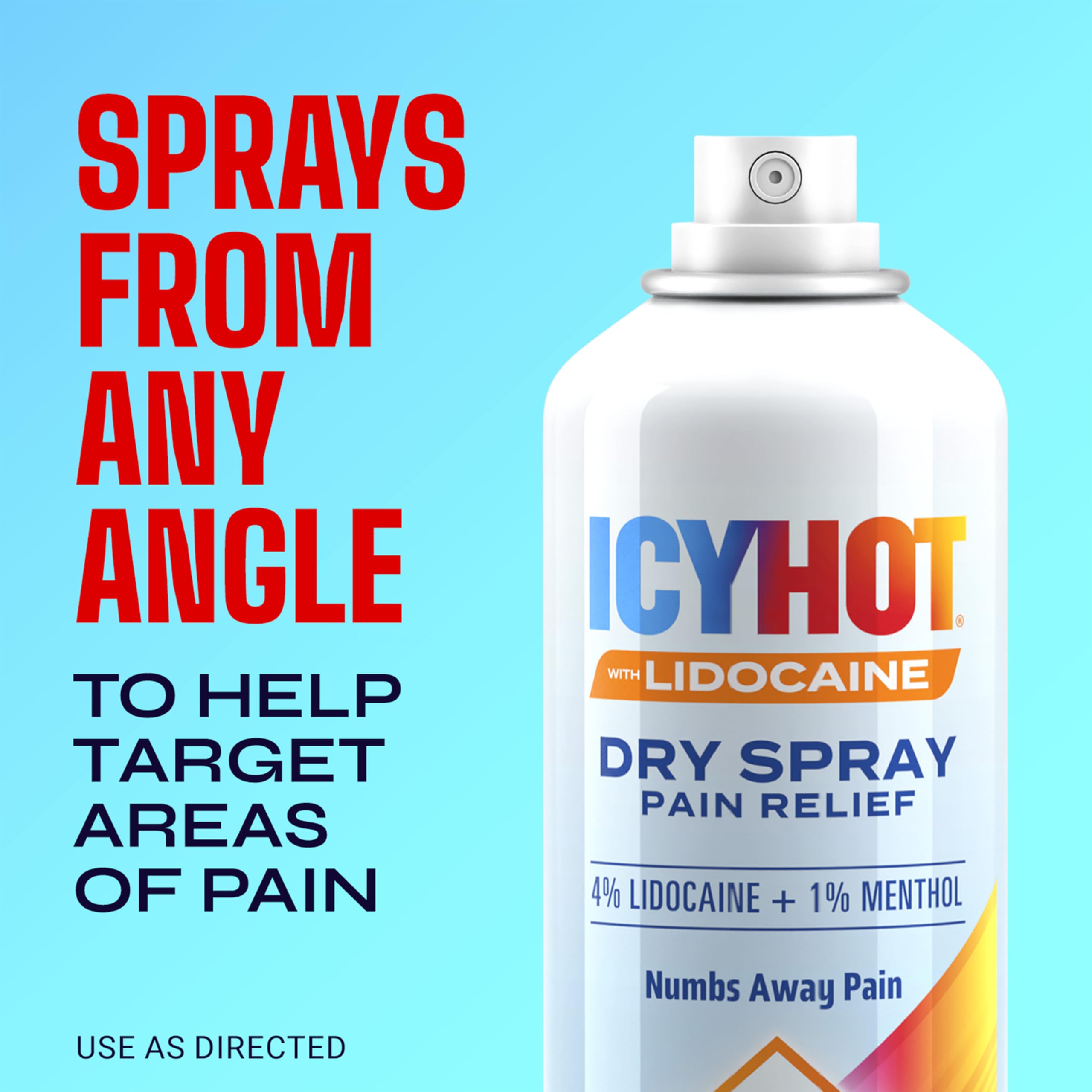 Icy Hot Lidocaine Pain Relief Dry Spray, Numb Aggravated Nerves with Max Strength Lidocaine 4% and Menthol 1%, Fast-Acting Pain Relief for Minor Pain, Backaches, Sprains and Strains, 4 oz Icy Hot uk supplements