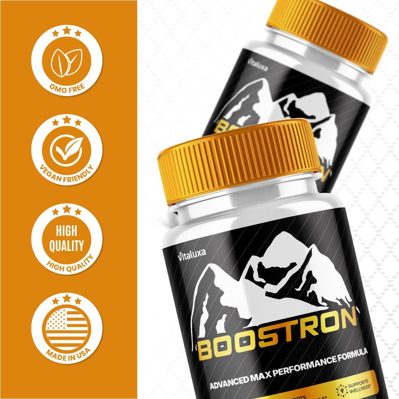 Boostron Capsules, Boostron Supplement Pills - Boostrom Maximum Strength Performance Blend Premium Advanced Formula All Natural Ingredients for Advanced Health Vitamin Support Reviews (60 Capsules) Vitaluxa uk supplements