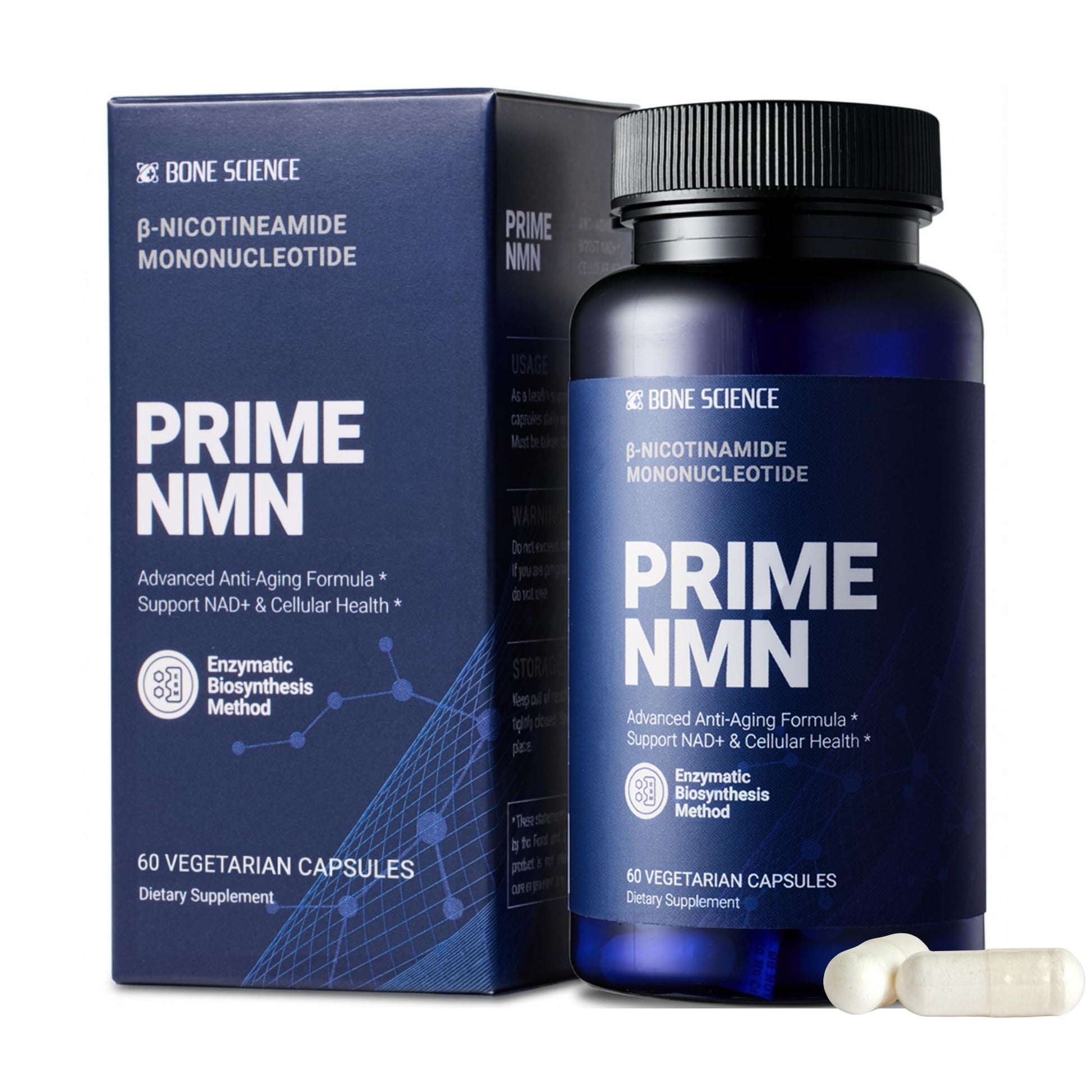 BONE SCIENCE Uthever NMN & Pterostilbene 6-in-1 Complex with Resveratrol, Glutathione & BioPerine - High Purity Stabilized NAD+ Precursor for Healthy Aging & Cellular Energy - 60 Vegetarian Capsules BONE SCIENCE uk supplements