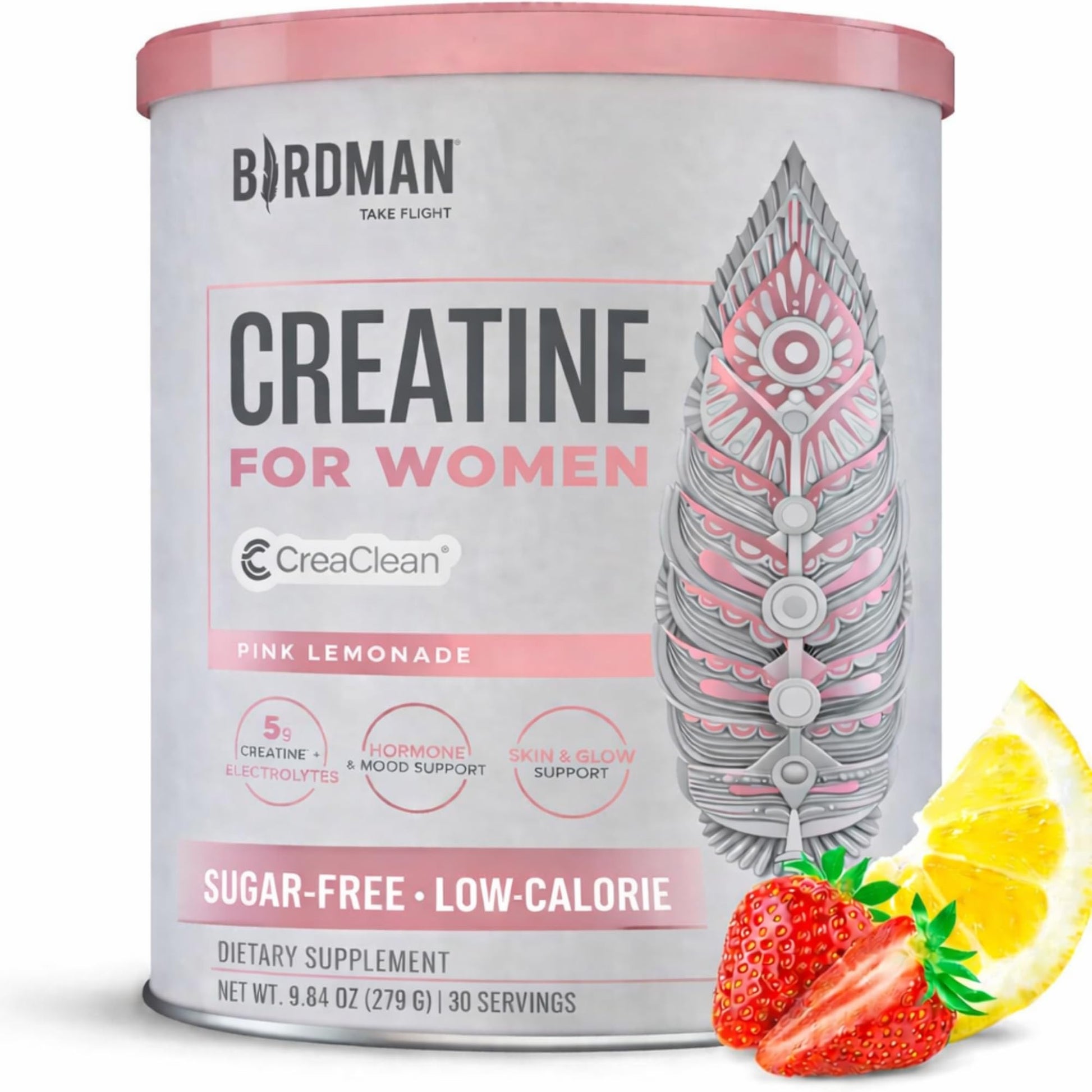 BIRDMAN Creatine for Women | Creatine Monohydrate Powder with Myo & D-Chiro Inositol, Hyaluronic Acid, Zinc, Electrolytes and Vitamins | Sugar Free, Pink Lemonade | 30 Servings BIRDMAN uk supplements