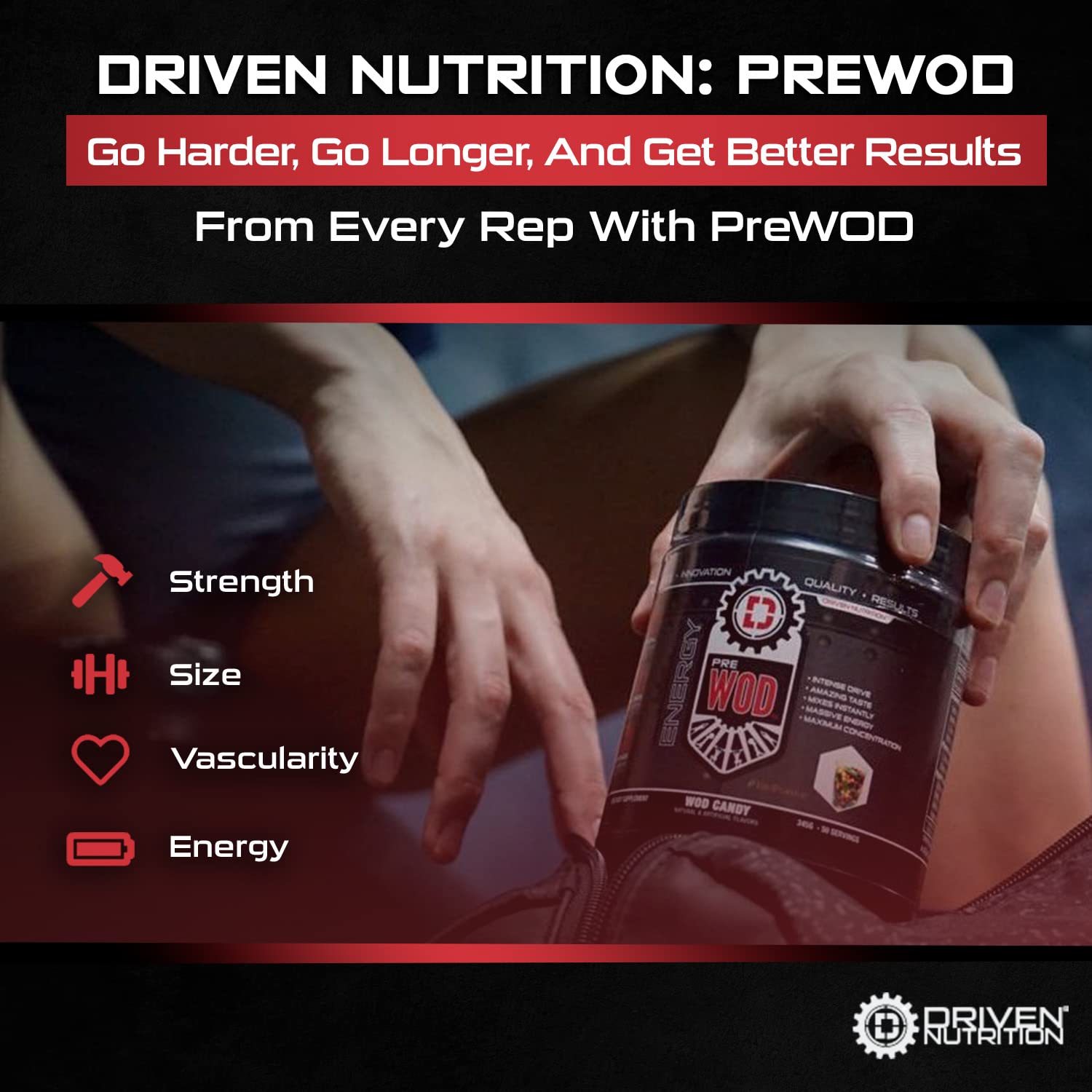 Driven PREWOD Energy Matrix, 50 Servings - Pre-Workout Supplement with Caffeine Driven Nutrition uk supplements