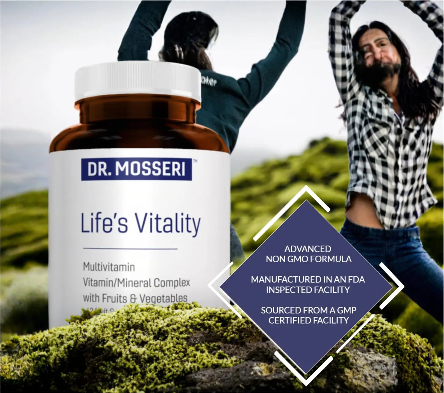 DR. MOSSERI Life's Vitality Vegan Multivitamin for Men & Women – Non-GMO Formula with 42 Fruits and Vegetables, Daily Multivitamin and Mineral Complex DR. MOSSERI uk supplements