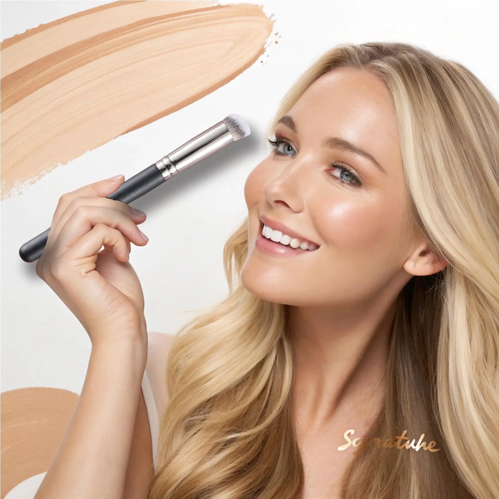 ENERGY Concealer Brush Under Eye Mini Angled Flat Top Kabuki Nose Contour Brush for Concealing Blending Setting Buffing with Powder Liquid Cream Cosmetic Pro Small Makeup Foundation brushes 270 ENERGY uk supplements