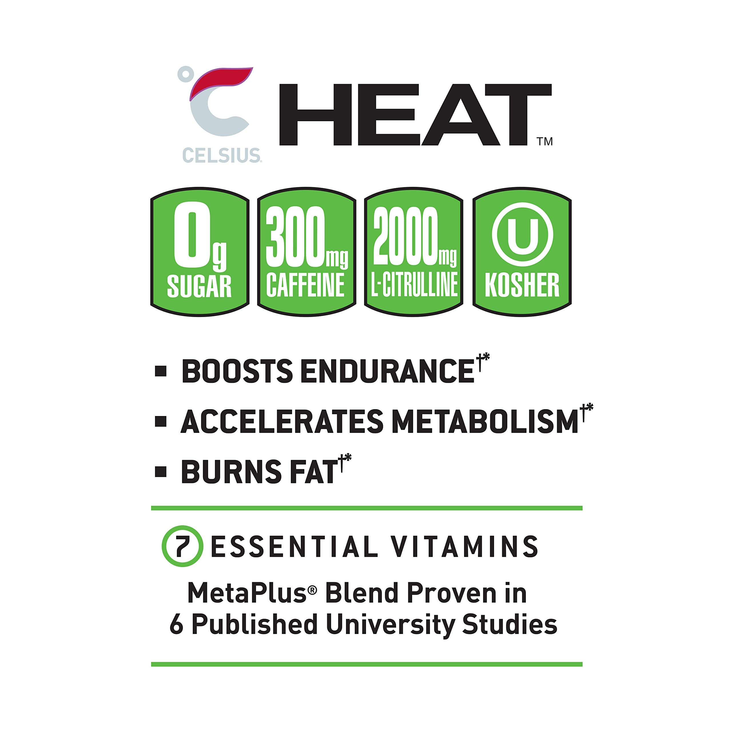 CELSIUS HEAT Performance Energy Drink, Cherry Lime, 16 Fl Oz (Pack of 12) CELSIUS uk supplements