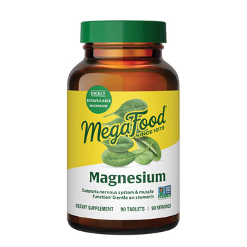 Megafood Magnesium Supplement with Fermented Magnesium Glycinate - Chelated - Supports Heart & Nervous System - Vegan Gluten-Free Non-GMO Kosher - Made Without 9 Food Allergens - 90 Tablets MegaFood uk supplements