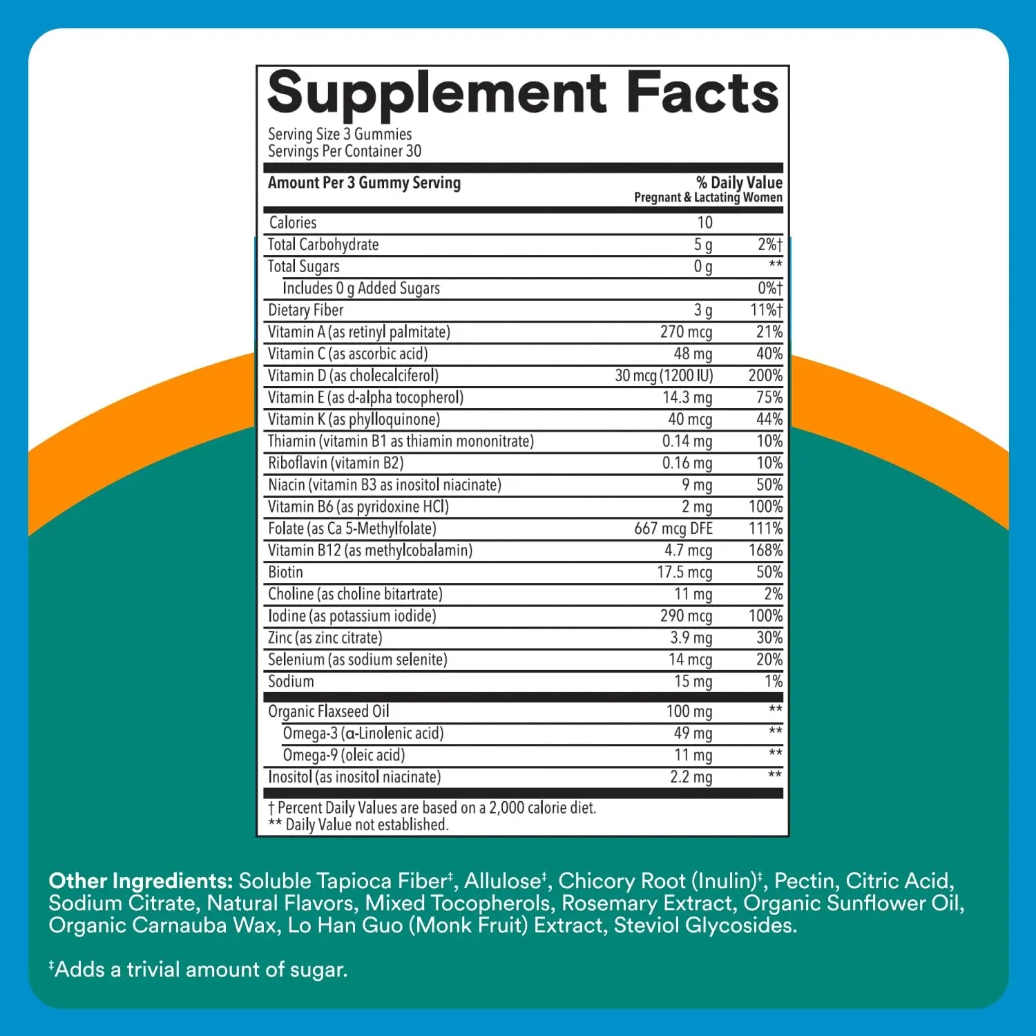 SmartyPants Zero Sugar Prenatal Multivitamin Gummies: Choline, Methylfolate, Omega 3 (ALA), Vitamin D3, C, Vitamin B12, B6, A, K, Zinc, Biotin SmartyPants uk supplements