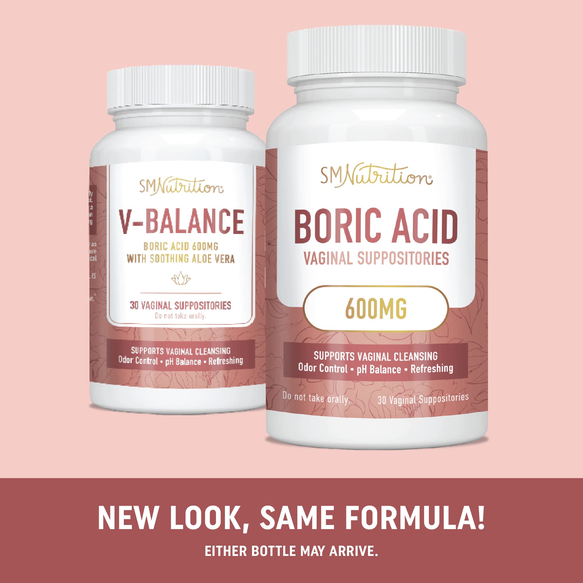 Boric Acid Suppositories for Women | 600mg | for pH Balance, Vaginal Odor & Itching | Feminine Intimate Health SMNutrition uk supplements