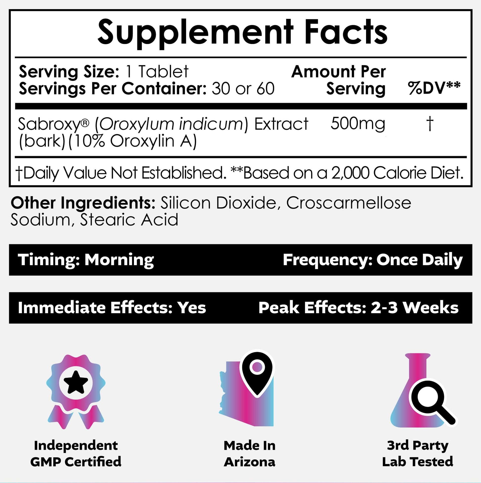 Nootropics Depot Sabroxy® Tablets | 500mg | 30 Count | Minimum 10% Oroxylin-A | Oroxylum indicum | May Help Promote Focus & Motivation | May Help Promote Cognitive Function Nootropics Depot uk supplements