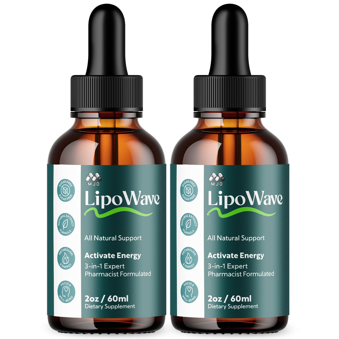 (2 Pack) Lipowave Drops, Official LipoWave Drops with All Natural Ingredients, Advanced Overall Health and Wellness Vitamin Supplement Formula for Maximum Strength Multivitamin Support (60 Servings) MJO uk supplements
