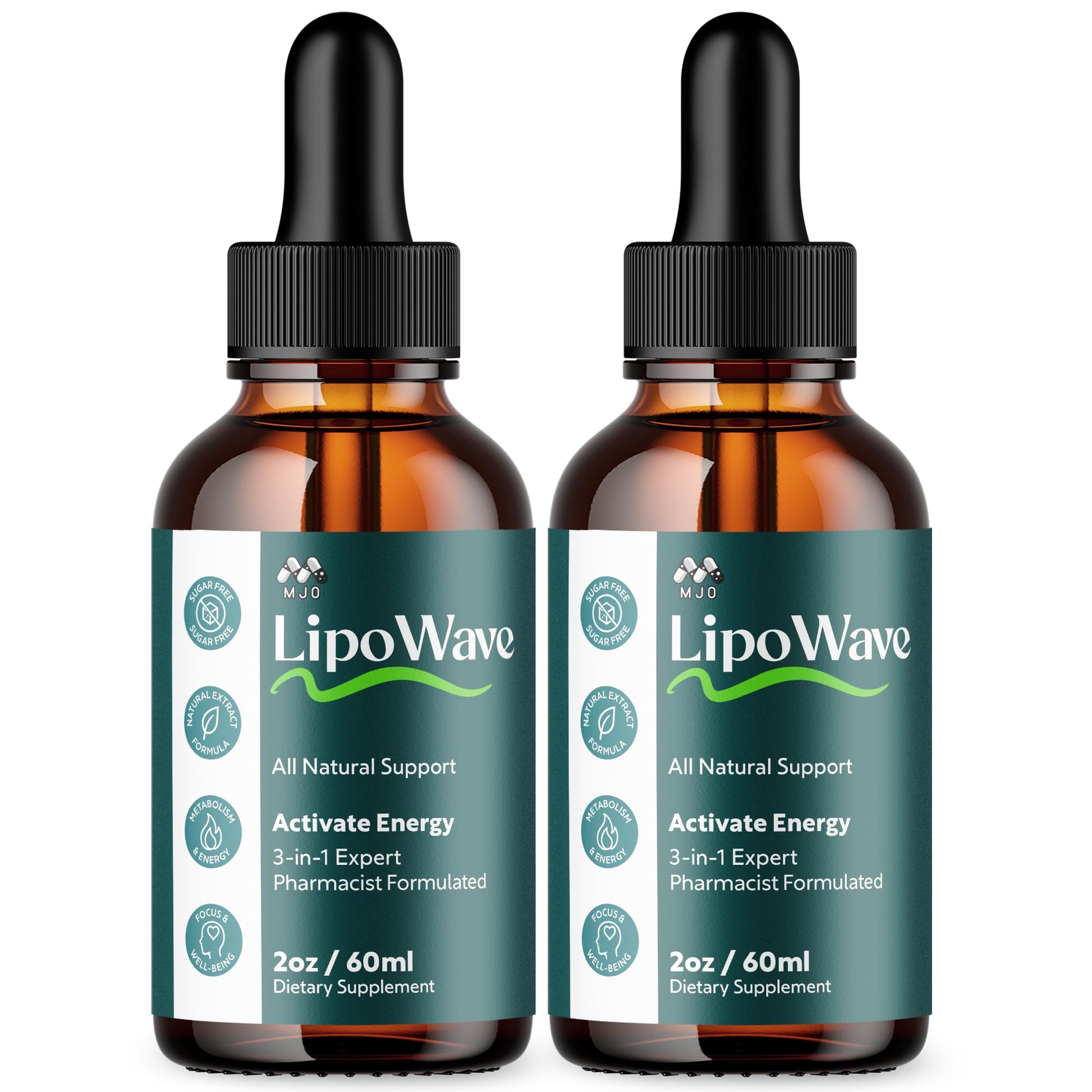 (2 Pack) Lipowave Drops, Official LipoWave Drops with All Natural Ingredients, Advanced Overall Health and Wellness Vitamin Supplement Formula for Maximum Strength Multivitamin Support (60 Servings) MJO uk supplements