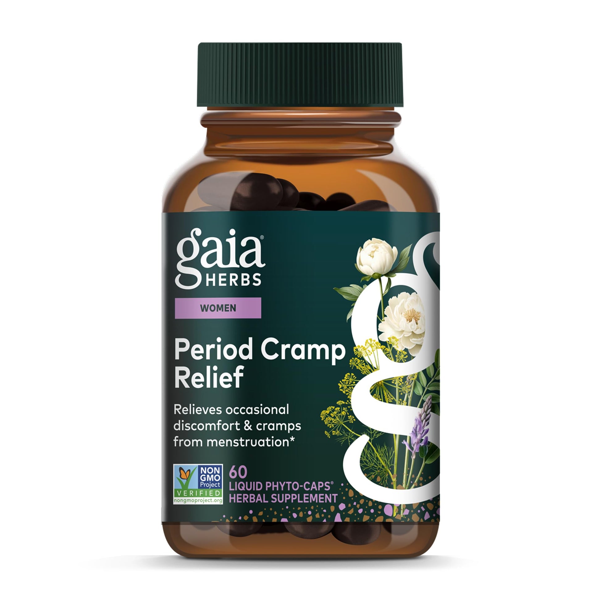 Gaia Herbs Cramp Relief - Herbal Supplement for Period Cramp Relief* - Made with Fennel Seed, Licorice Root & More - 60 Vegan Liquid Phyto-Caps (60 Servings) Gaia Herbs uk supplements