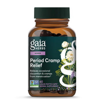 Gaia Herbs Cramp Relief - Herbal Supplement for Period Cramp Relief* - Made with Fennel Seed, Licorice Root & More - 60 Vegan Liquid Phyto-Caps (60 Servings) Gaia Herbs uk supplements