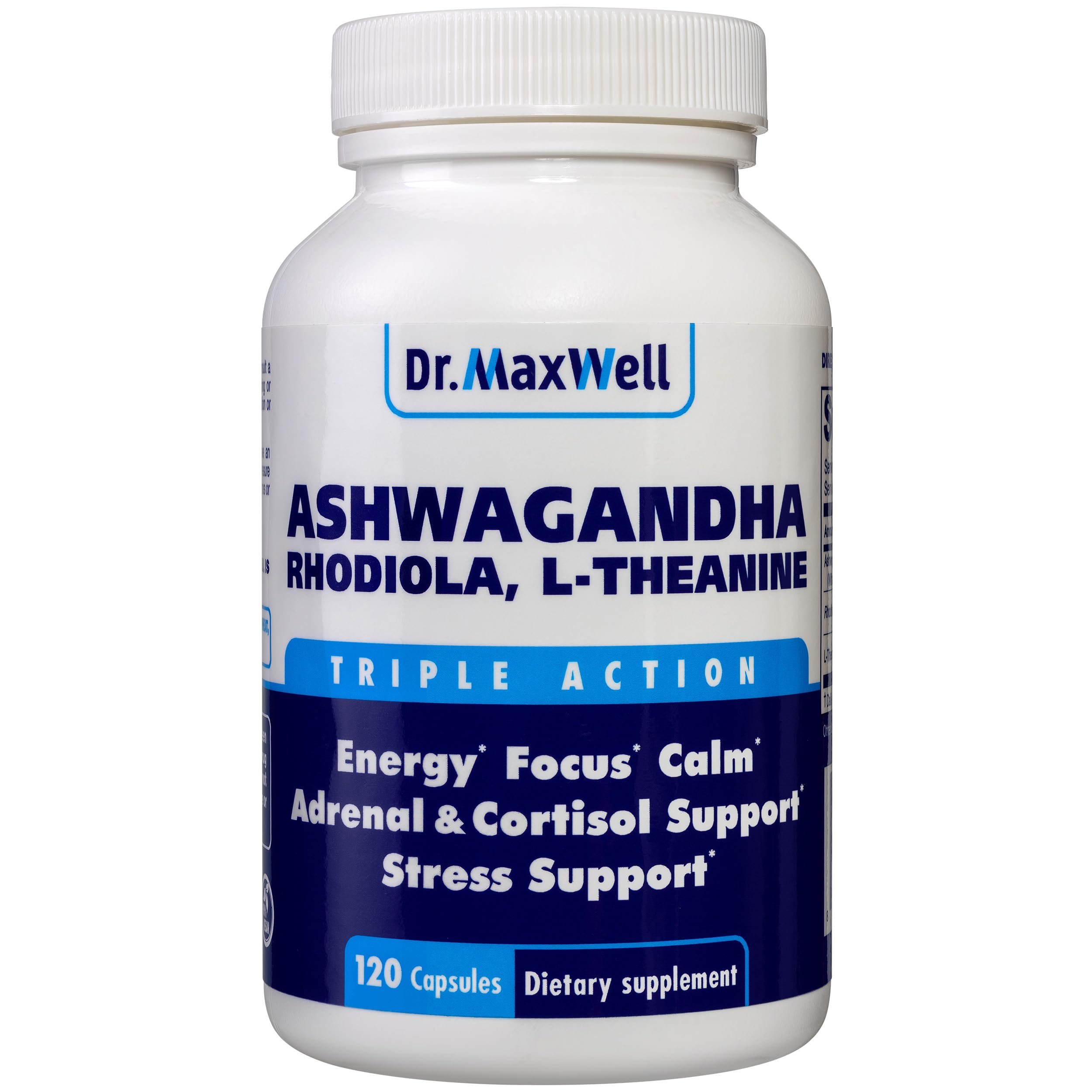 Dr. Maxwell Cortisol Manager Supplement, Supports Relaxation, Mood & Sleep in Times of Occasional Stress, Ashwagandha Rhodiola Adaptogens, Helps Maintain Normal Cortisol Levels, 120 Capsules Dr. Maxwell uk supplements