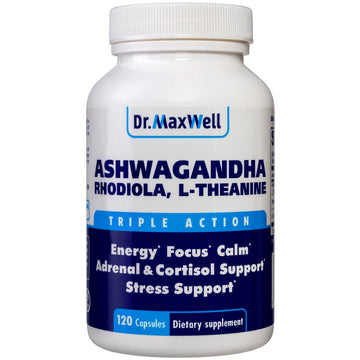 Dr. Maxwell Cortisol Manager Supplement, Supports Relaxation, Mood & Sleep in Times of Occasional Stress, Ashwagandha Rhodiola Adaptogens, Helps Maintain Normal Cortisol Levels, 120 Capsules Dr. Maxwell uk supplements