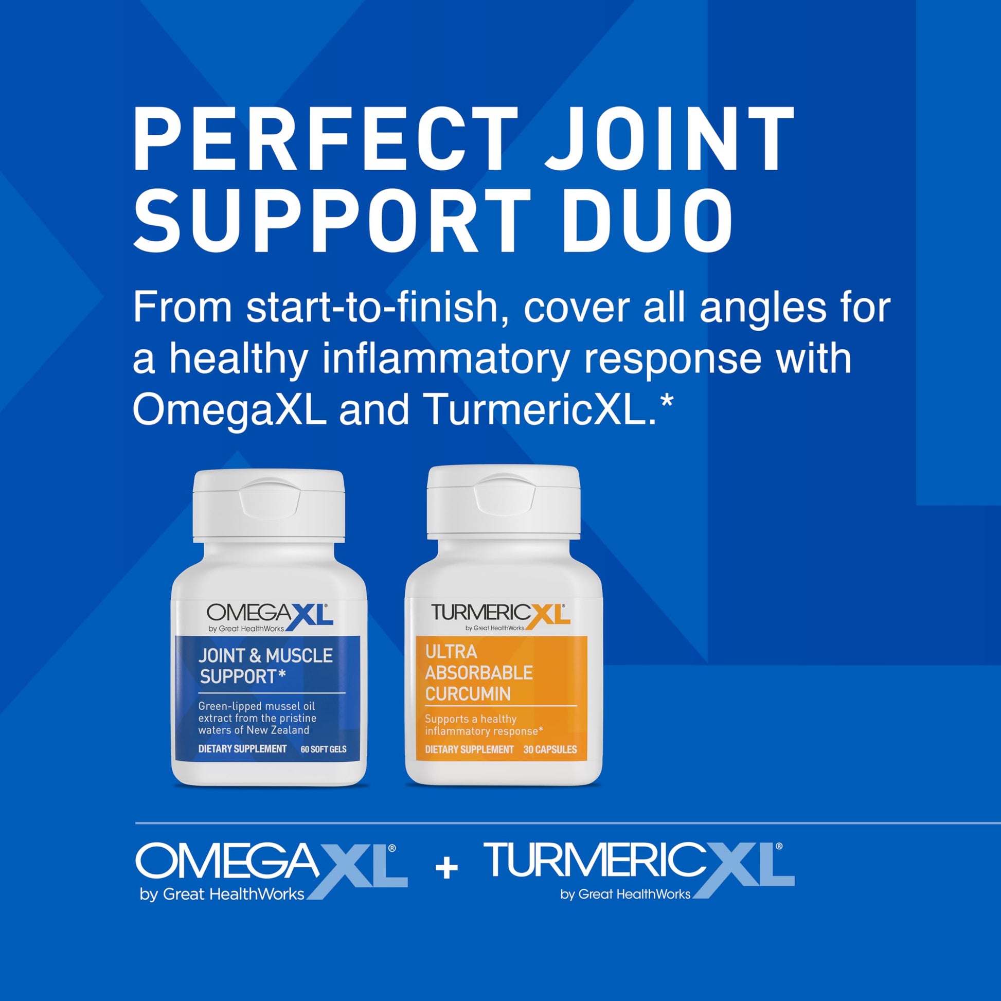 OmegaXL Powerful Joint and Muscle Support Supplement (60 Count) & TurmericXL (30 Count) OmegaXL uk supplements