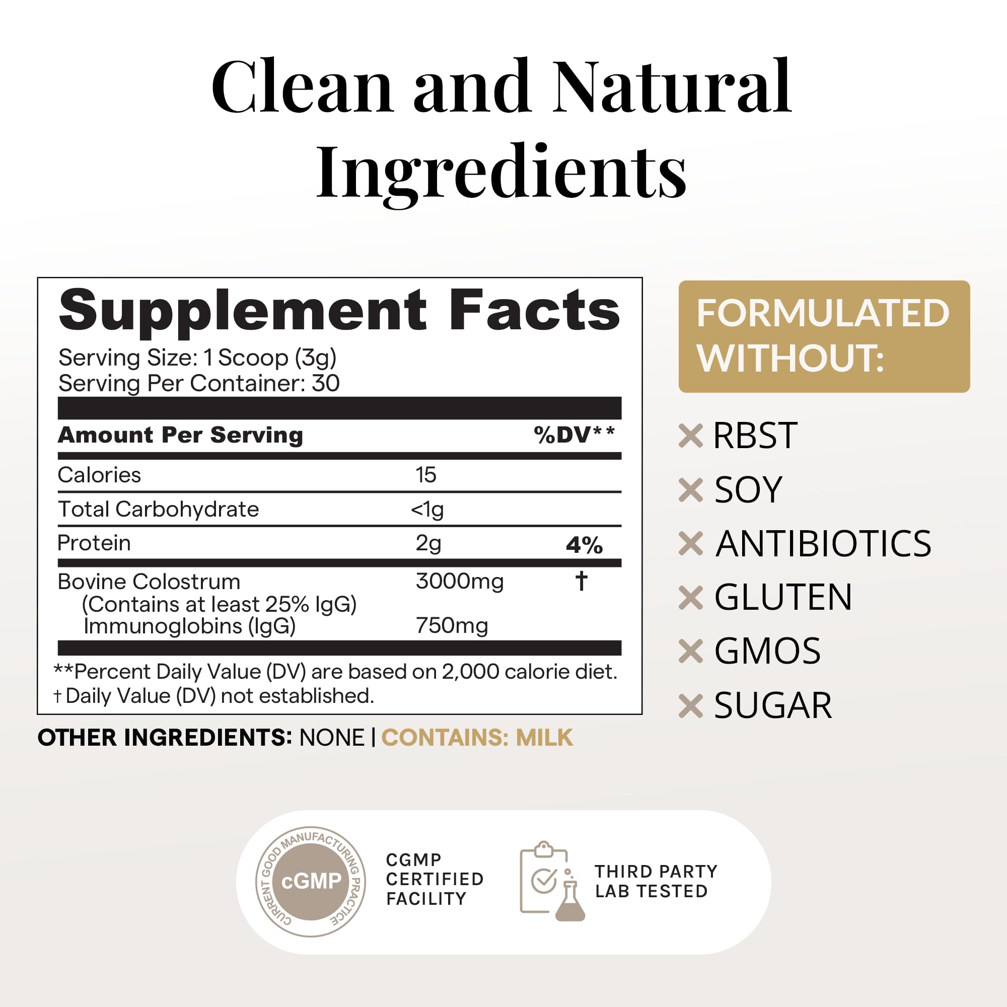 Elavite Bovine Colostrum Powder (Unflavored) Grass Fed Colostrum Supplement for Gut Health, Immune Support Healthy Hair, Skin & Nails - 30 Servings Elavite uk supplements
