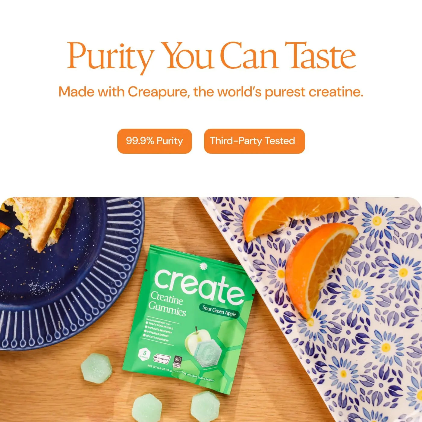 Create Creatine Gummies for Men & Women – NSF Certified, Made with Creapure Creatine Monohydrate, Great Tasting, Anti-Melting Formula, 30ct Standup Pouch, 90 Gummies (Variety Pack) Create uk supplements