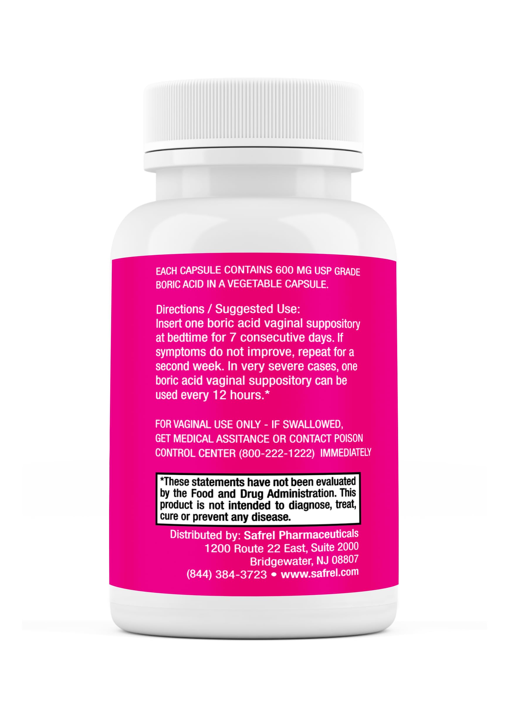 Safrel Boric Acid Vaginal Suppositories - 100% Pure Made in USA - Intimate Health Support Safrel uk supplements