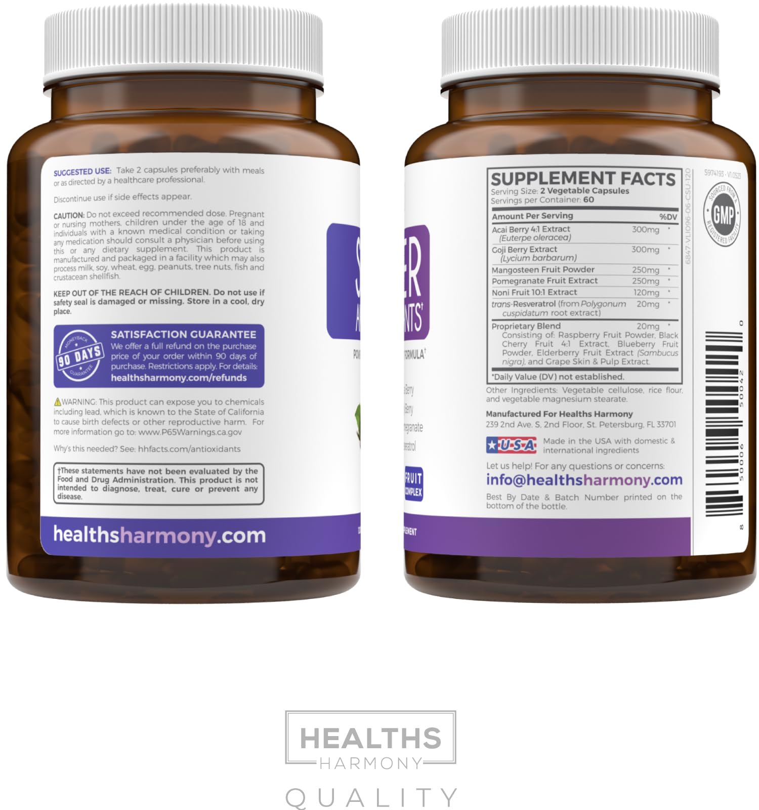 Super Greens & Antioxidants (2-Month Supply) Antioxidant Power Greens Bundle of Organic Super Greens Powder - Complete Superfood (120 Capsules) & Super Antioxidants - Powerful Superfood (120 Capsules) Healths Harmony uk supplements