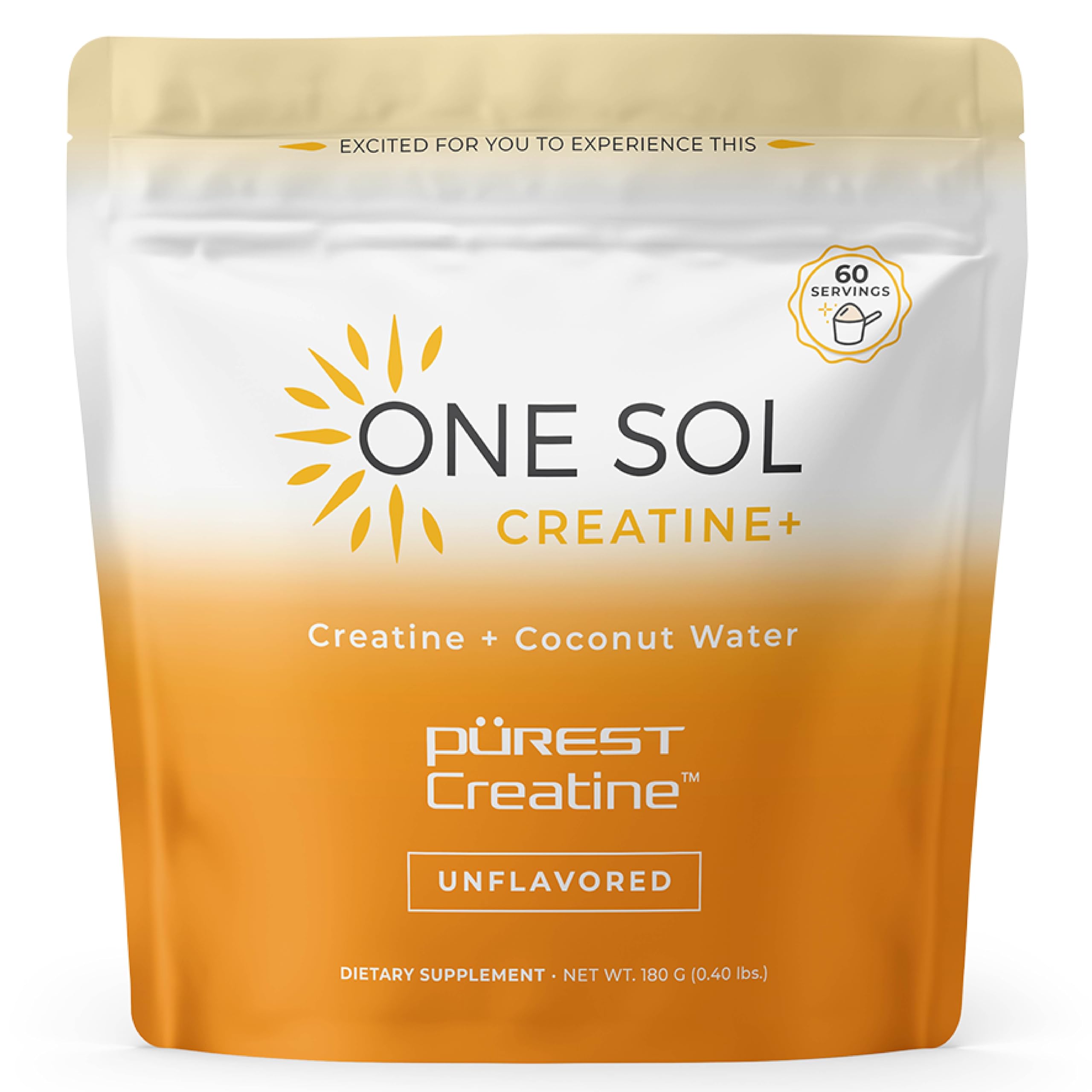 One Sol Creatine for Women, All Natural Women's Creatine Powder w Pure Creatine & Coconut Water, Increase Lean Muscle Mass, Reduce Recovery Time, Promotes Brain & Bone Health (Unflavored, 60 Servings) One Sol uk supplements