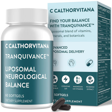 C Calthorvitana Migraine Relief Supplement – Liposomal Riboflavin, Vitamin B2 B6 & B12, Magnesium, CoQ10, L-Theanine, PA-Free Butterbur & Feverfew – Natural Head & Nerve – 60 Softgels C Calthorvitana uk supplements