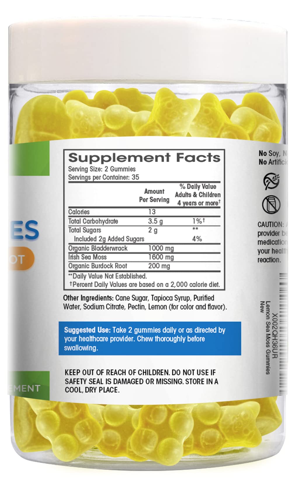 Sea Moss Gummies Plus Organic Bladderwrack and Burdock Root. Tasty Alternative to Sea Flamingo Supplements uk supplements