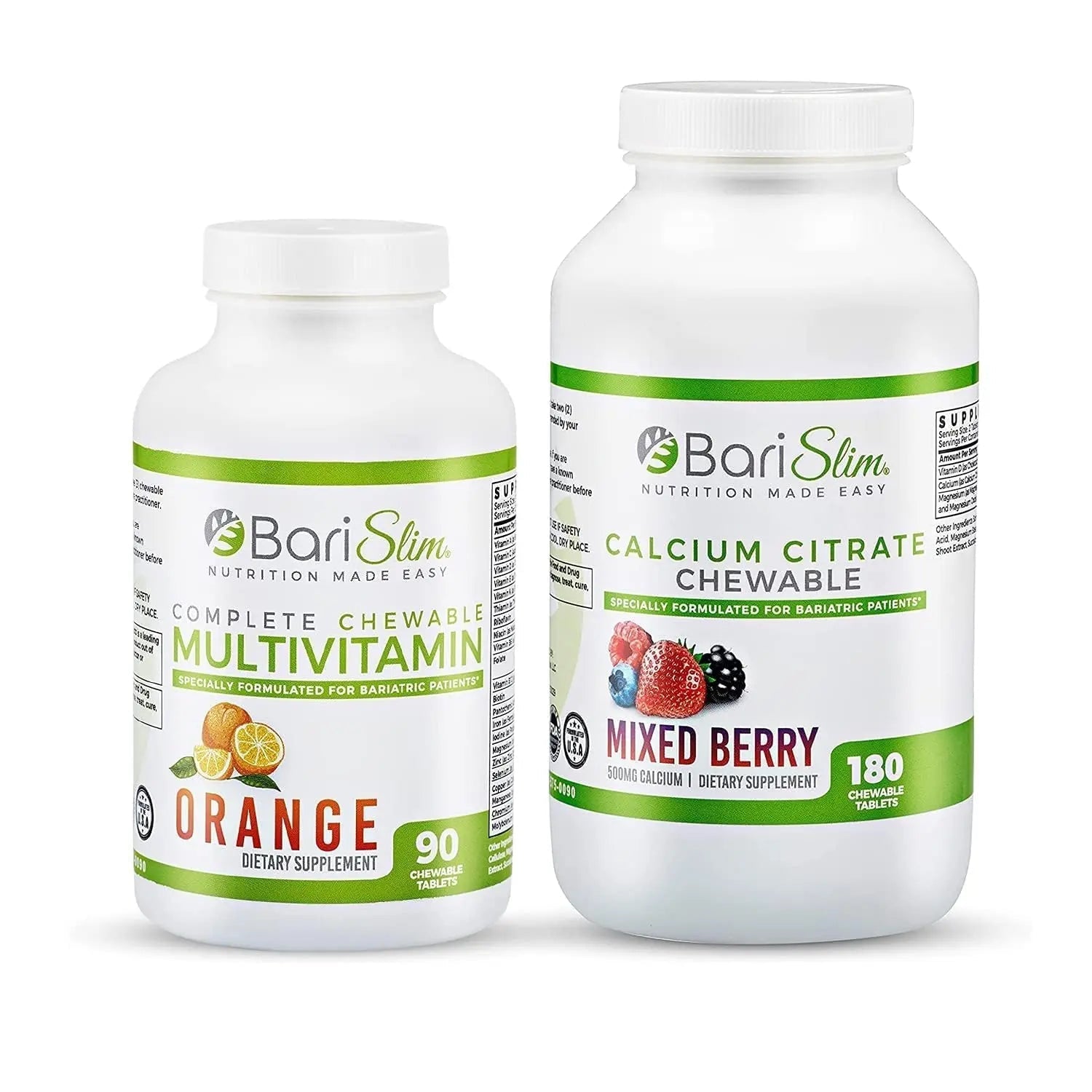 BariSlim Bariatric Calcium Citrate & Complete Chewable Multivitamin - Bariatric Vitamin and Supplement for Post Bariatric Surgery Including Gastric Bypass and Gastric Sleeve BariSlim uk supplements