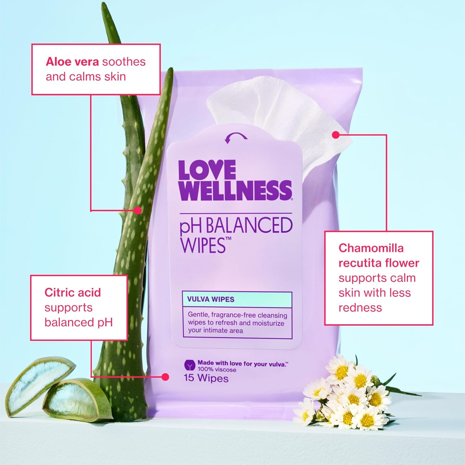 Love Wellness pH Balancing Wipes for Women | Fragrance-Free | Vulva Cleanser for Balanced pH, Intimate Health & Hygiene | Non-Irritating with Aloe Vera for Sensitive Skin | Travel Size | 3-Pack Love Wellness uk supplements