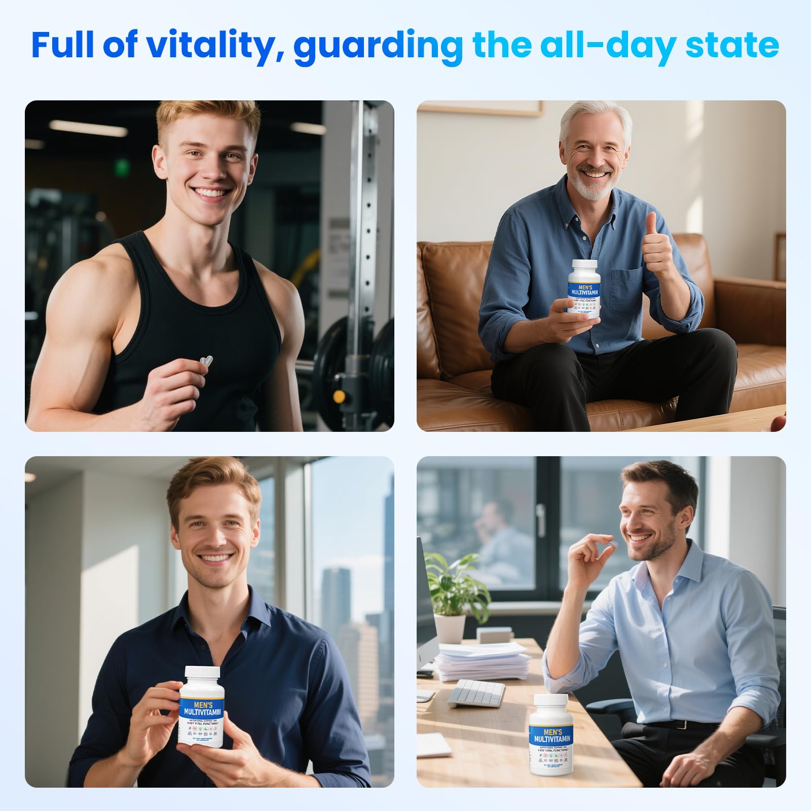 ssumiao Men's Multivitamins Contain 50+ Nutrients Including Vitamin D Daily, Supplement with Vitamin B12, Zinc, Magnesium, Men's Once Daily Multivitamin - 60 Tablets ssumiao uk supplements