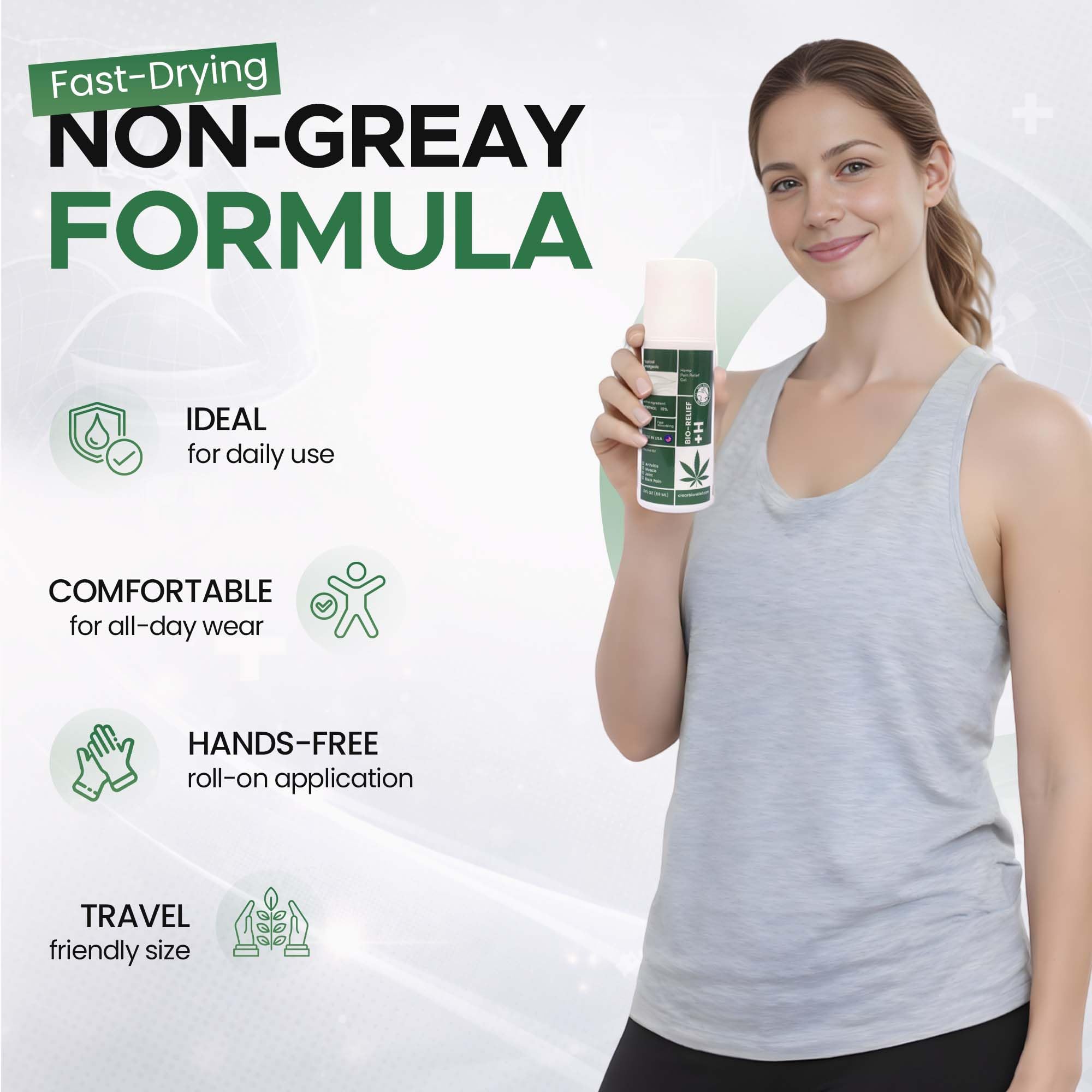 BIO-RELIEF Fast-Acting Hemp Pain Relief Roll On - Highly Effective, Cool & Topical Pain Relief Extra Strength for Arthritis, Muscle, Joint & Back – Easy Roll On Maximum Strength Scientific Solutions Global uk supplements