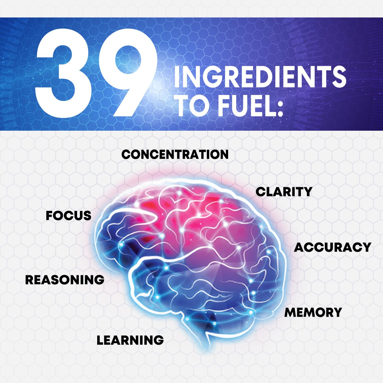 Brain Memory Supplement - 3X Strength Nootropics for Concentration, Clarity & Focus Support - Brain Health Cognitive Vitamins with Bacopa, Phosphatidylserine & DMAE, Brain Booster Pills, 120 Capsules Nature's Peak uk supplements