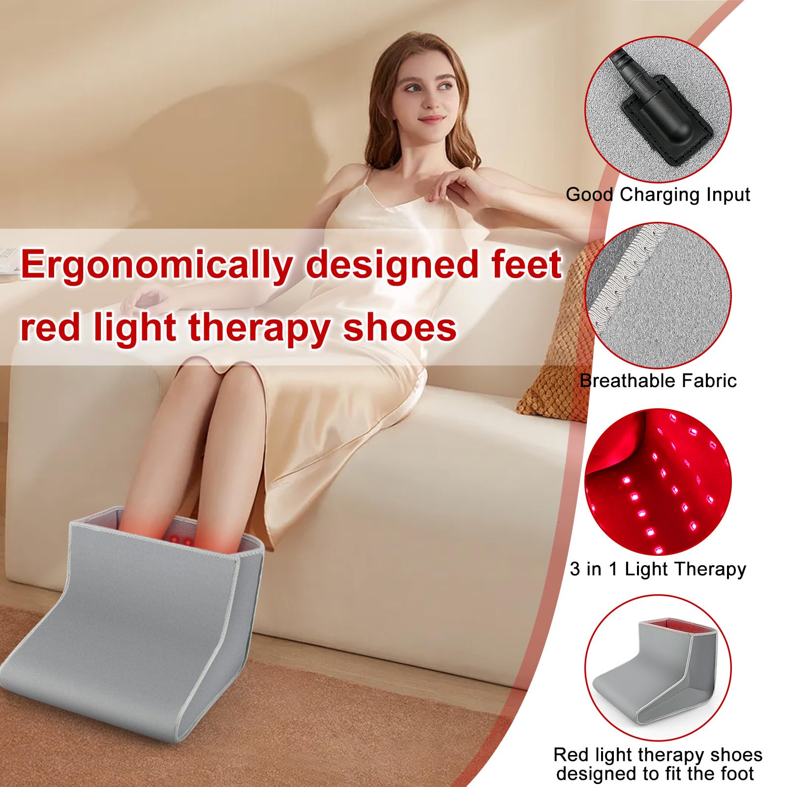 Red Light Therapy Boot for Feet, Infrared Light Therapy Slipper for Perfect Foot Care, Ideal for Ankle Rutollmit uk supplements