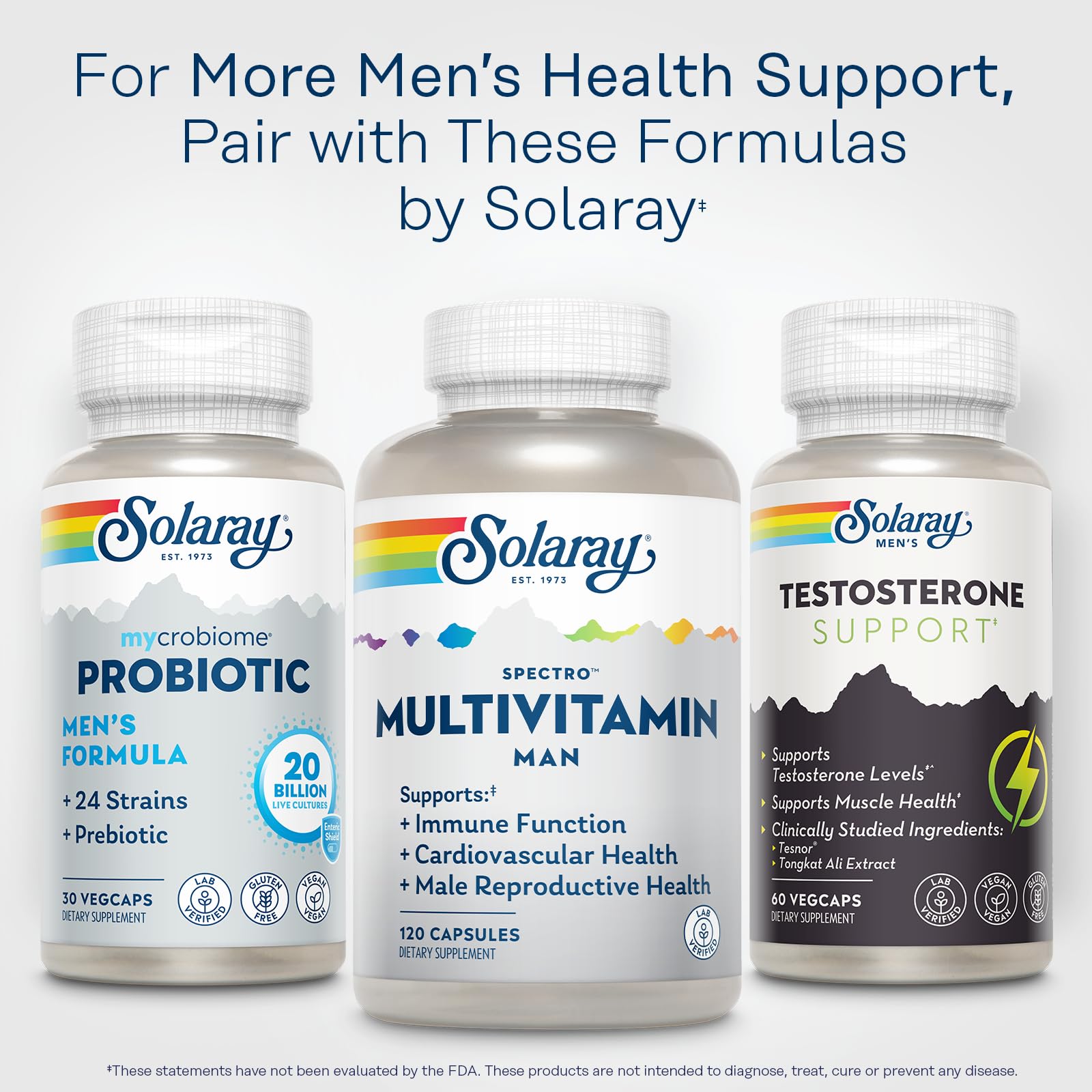 SOLARAY Spectro Multivitamin for Men - Cellular Energy, Heart Health, Immune Support - 45 Vitamins and Minerals w/Vitamin A, Vitamin C, D, Zinc, Digestive Enzymes, CoQ10, 60-Day Guarantee, 30 Serv. SOLARAY uk supplements