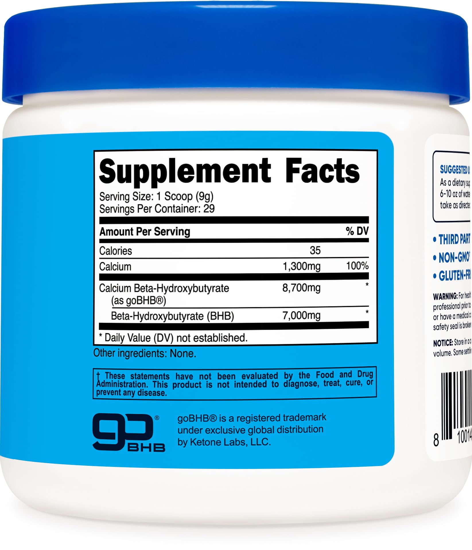 Nutricost Calcium BHB (250g) Unflavored - Calcium Ketone Salt - Non-GMO Gluten-Free Nutricost uk supplements