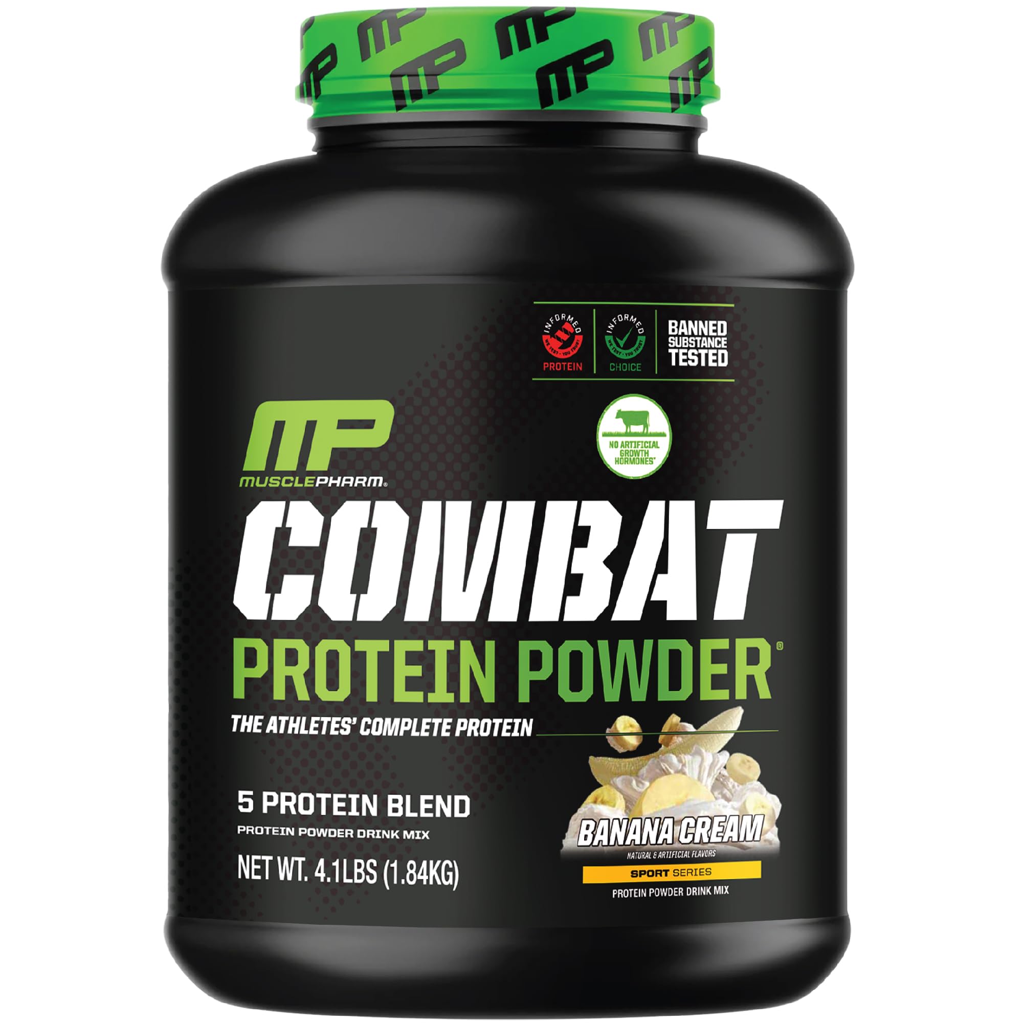 MusclePharm Combat Protein Powder, Banana Cream - 4 lb - Gluten Free - 52 Servings Muscle Pharm uk supplements