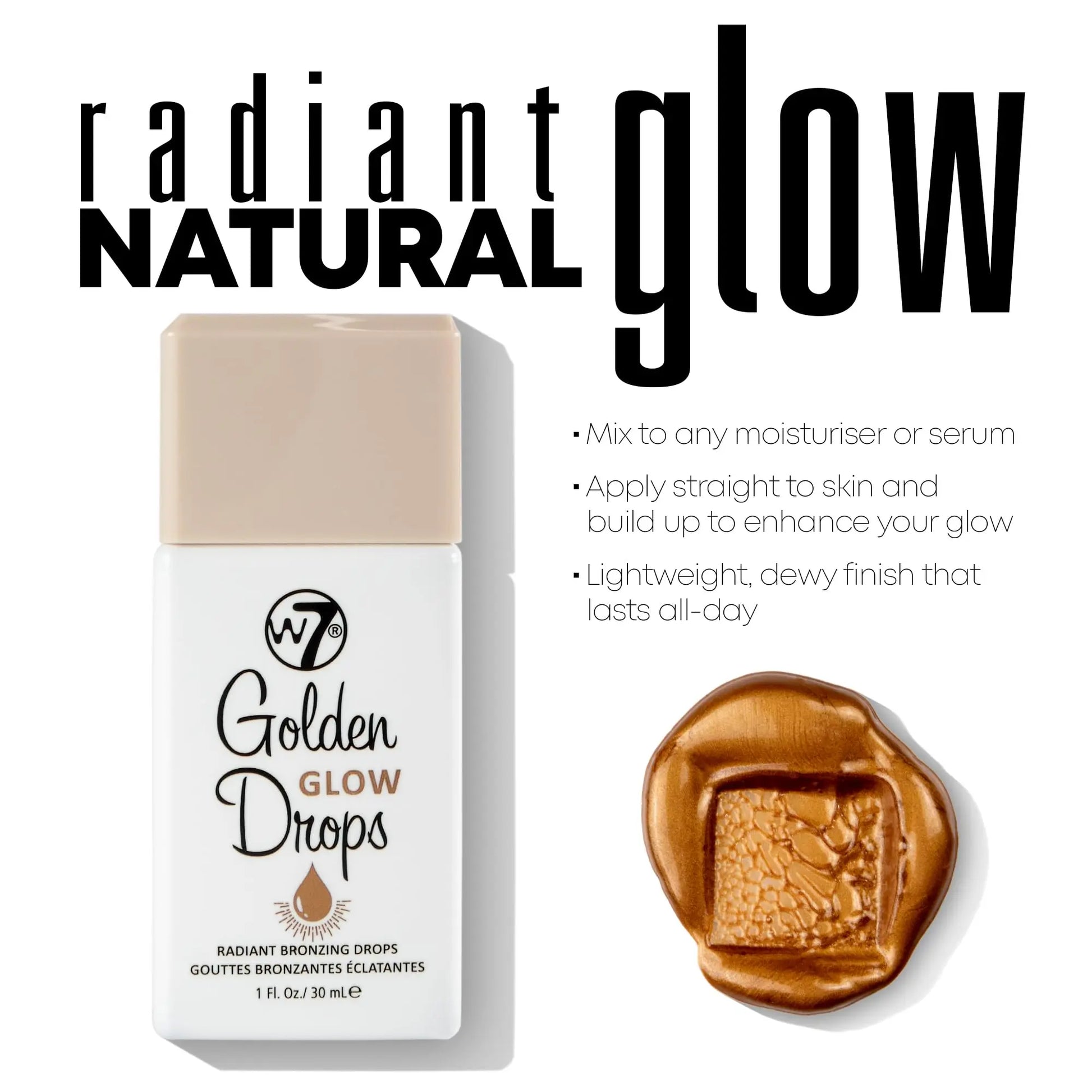 W7 Golden Glow Drops - Liquid Bronzing Drops For Flawless Skin & A Radiant Finish W7 uk supplements
