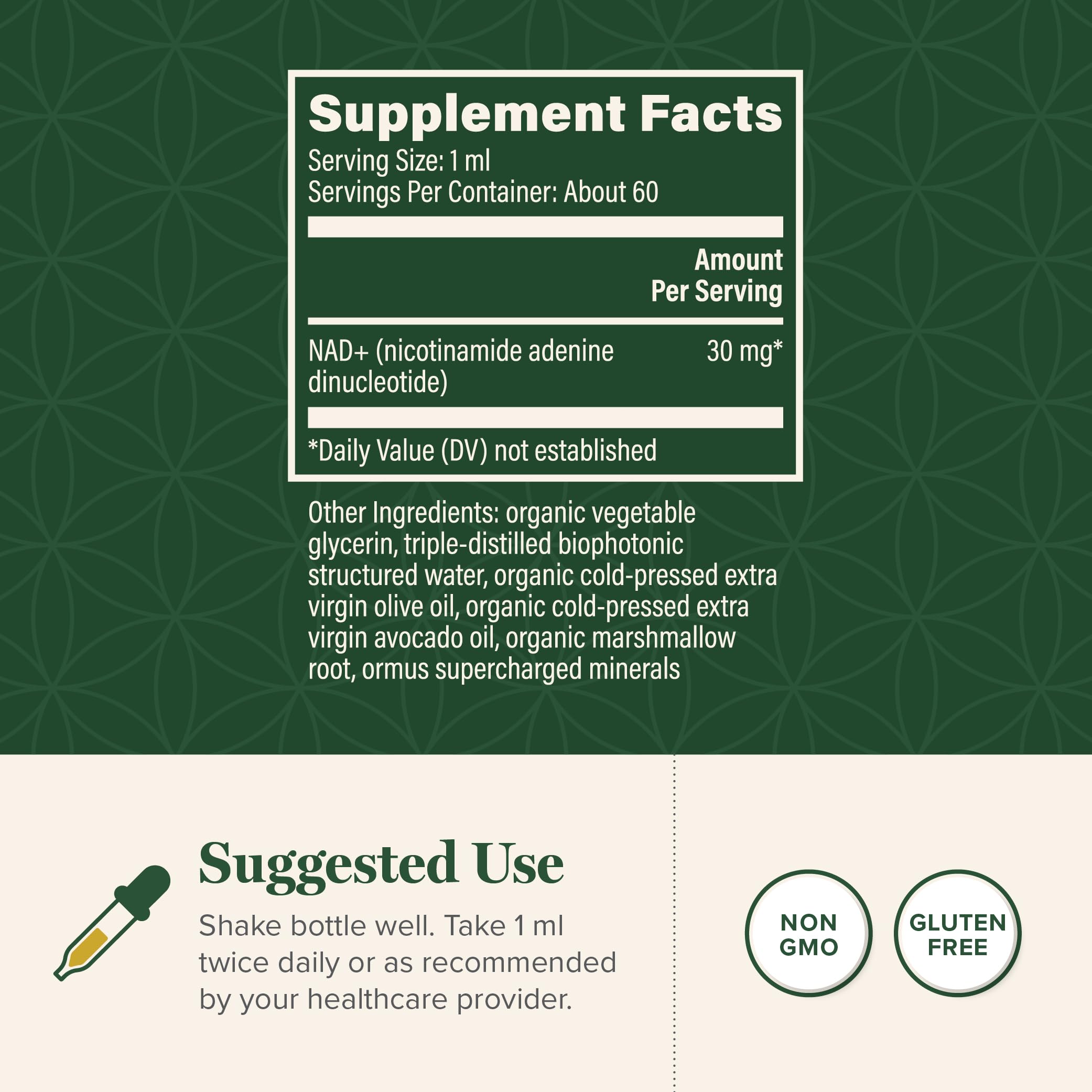 Global Healing Premium NAD+ Liquid Supplement - Sublingual NAD Drops - Liposomal NAD Plus Serum for Cellular Renewal - Nicotinamide Riboside Formula for Men & Women (2 Oz) Global Healing Center uk supplements