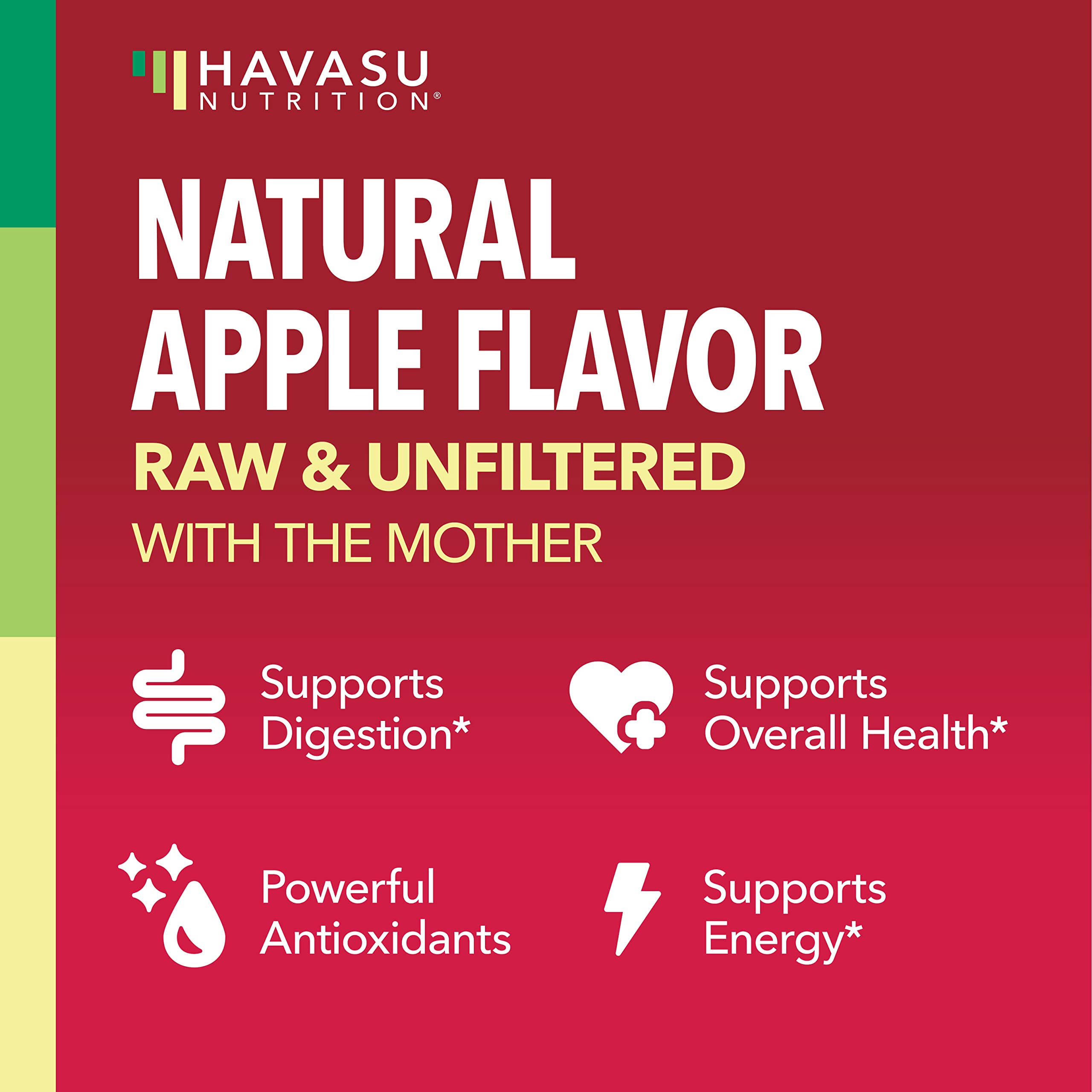 Organic Apple Cider Vinegar Gummies Detox | The Mother Enzyme | ACV Gummy HAVASU NUTRITION uk supplements