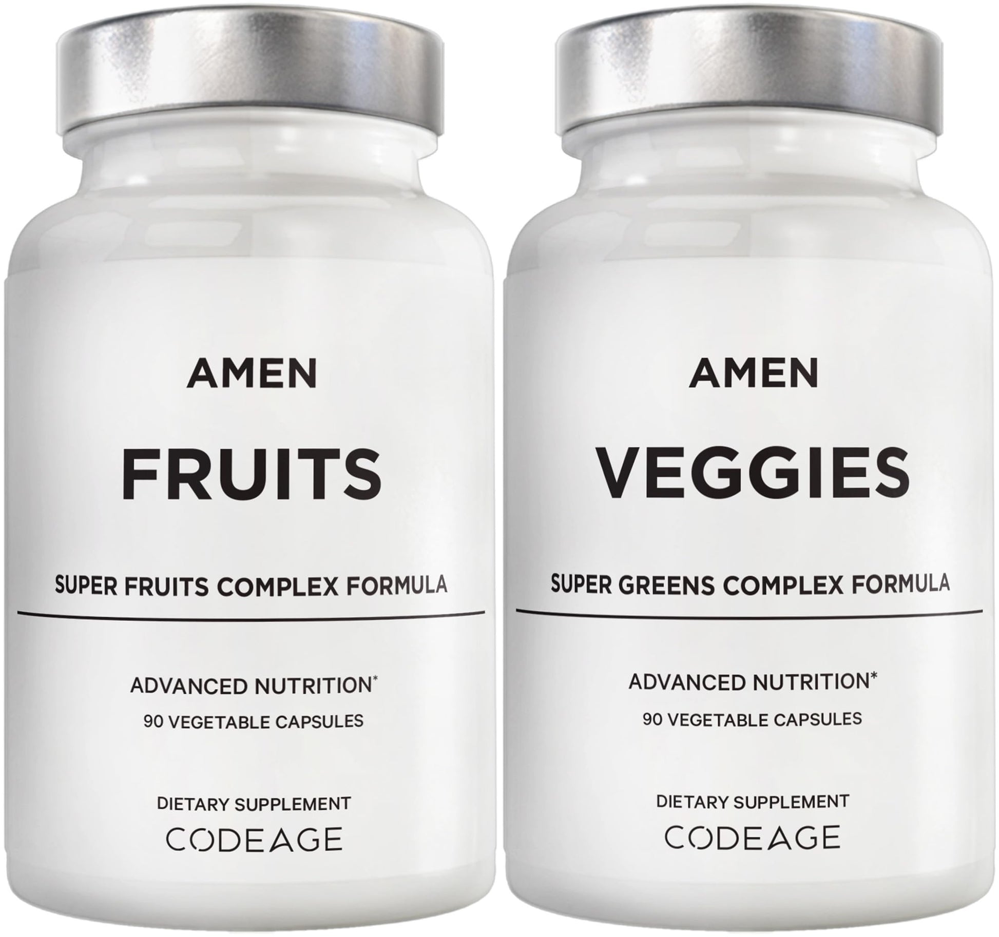 Amen Fruits + Veggies Vitamins Bundle, Raw Whole Food Multivitamin Capsules, Greens Vegetables, Red Fruits & Berries Vegan Blend, Fibers + Phytonutrients Superfood Minerals Supplement, Non-GMO, 180 ct Amen uk supplements