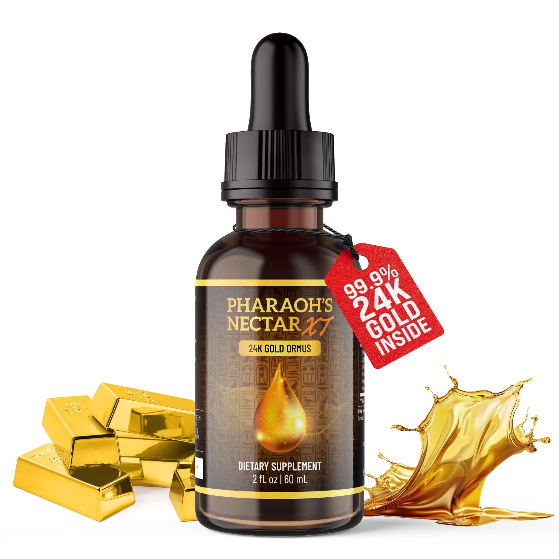 Pineal XT Gold + Pharaoh's Nectar - Pineal Gland Supplement Bundle – 24K Monoatomic Gold Ormus Drops, Pineal Gland Decalcification, Third Eye Awakening, Focus, Energy & Manifestation Nutraville uk supplements